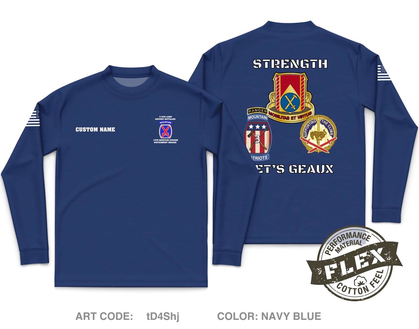 CUSTOM 710 Light Support Battalion Core Men's LS Flex Performance Tee - tD4Shj