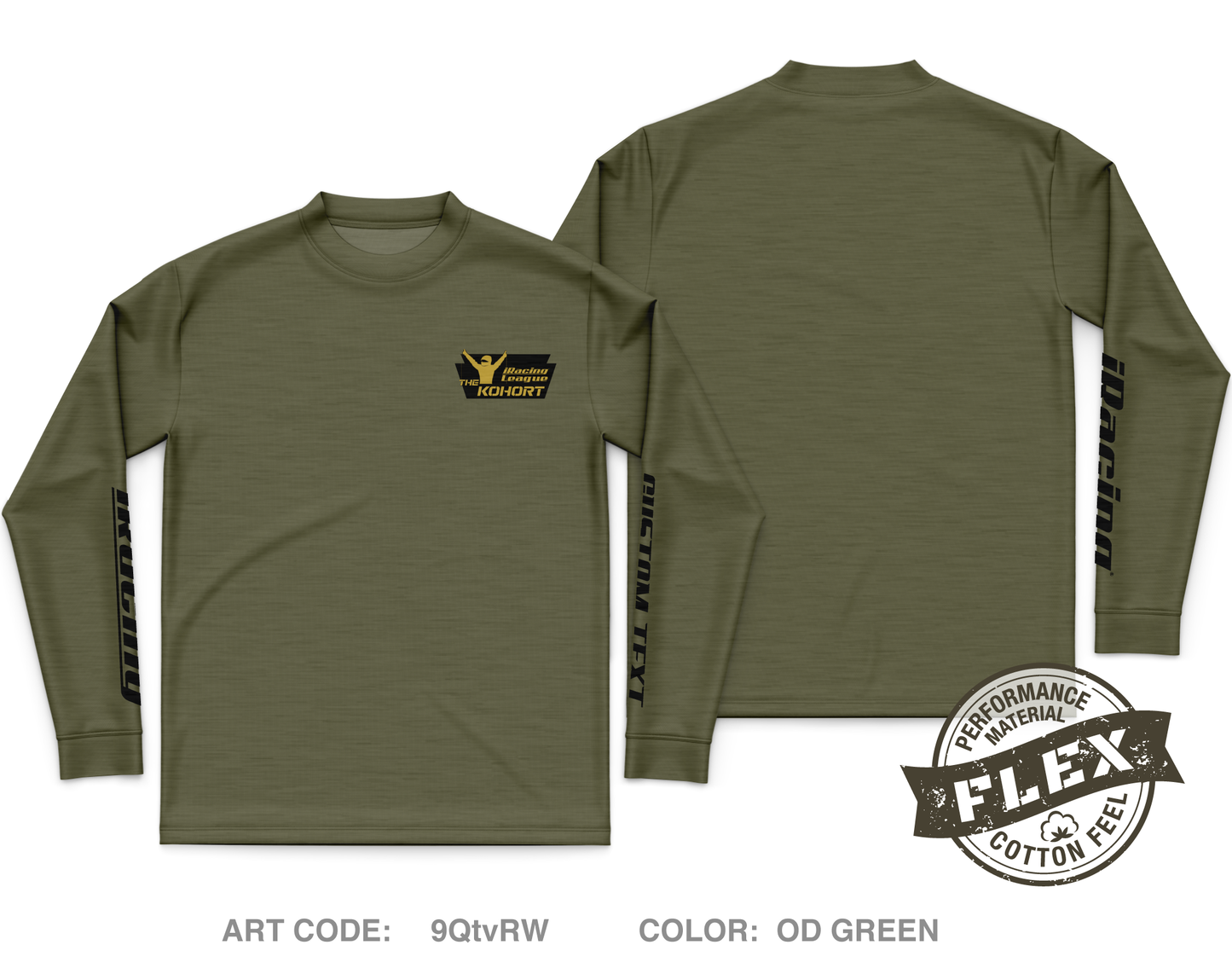 CUSTOM The Kohort Core Men's LS Flex Performance Tee - 9QtvRW
