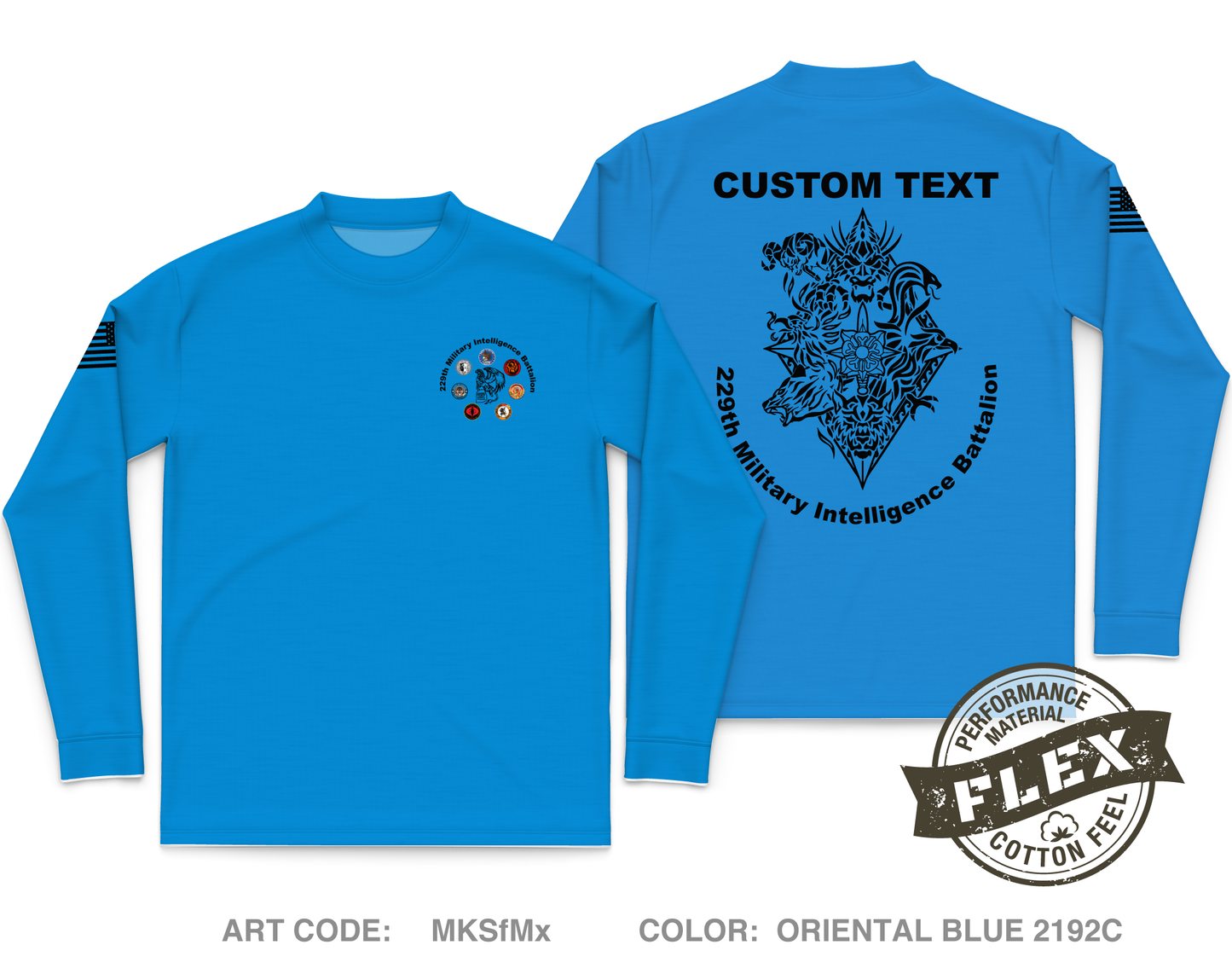 CUSTOM 229th Military Intelligence Battalion Core Men's LS Flex Performance Tee - MKSfMx