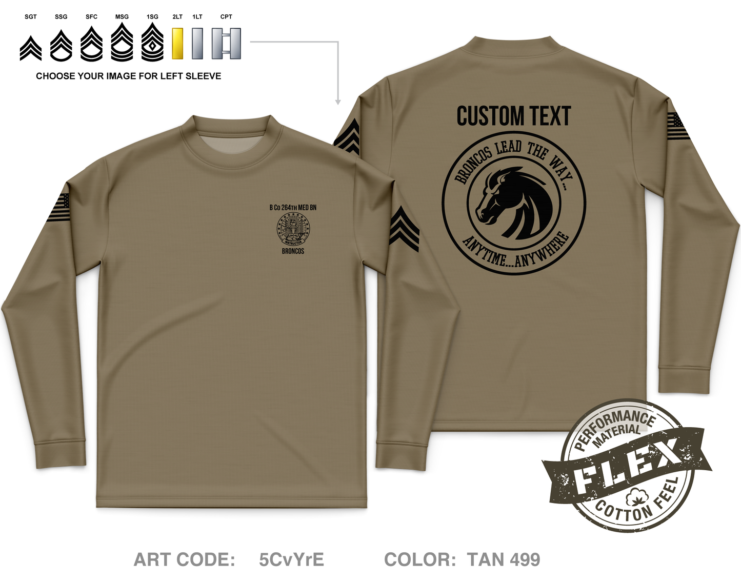 CUSTOM B Co 264th MED BN Store 1 Core Men's LS Flex Performance Tee - 5CvYrE