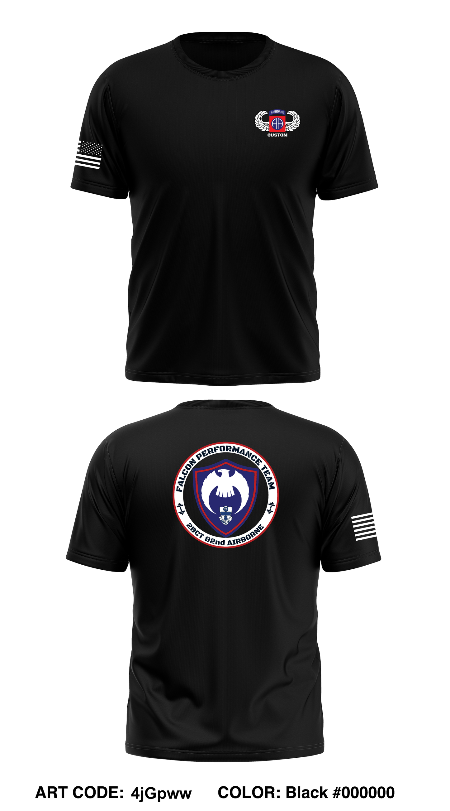 CUSTOM Falcon performance team 2bct 82nd airborne Store 1 Core Men's SS Performance Tee - 4jGpww