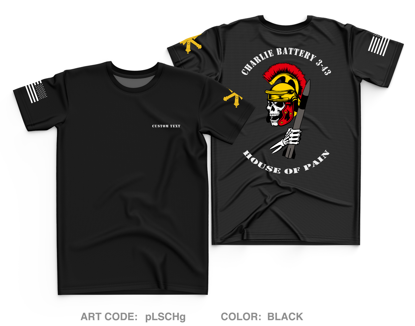 CUSTOM CHARLIE BATTERY 3-43 ADA Fundraising Collection Core Men's SS Performance Tee - pLSCHg