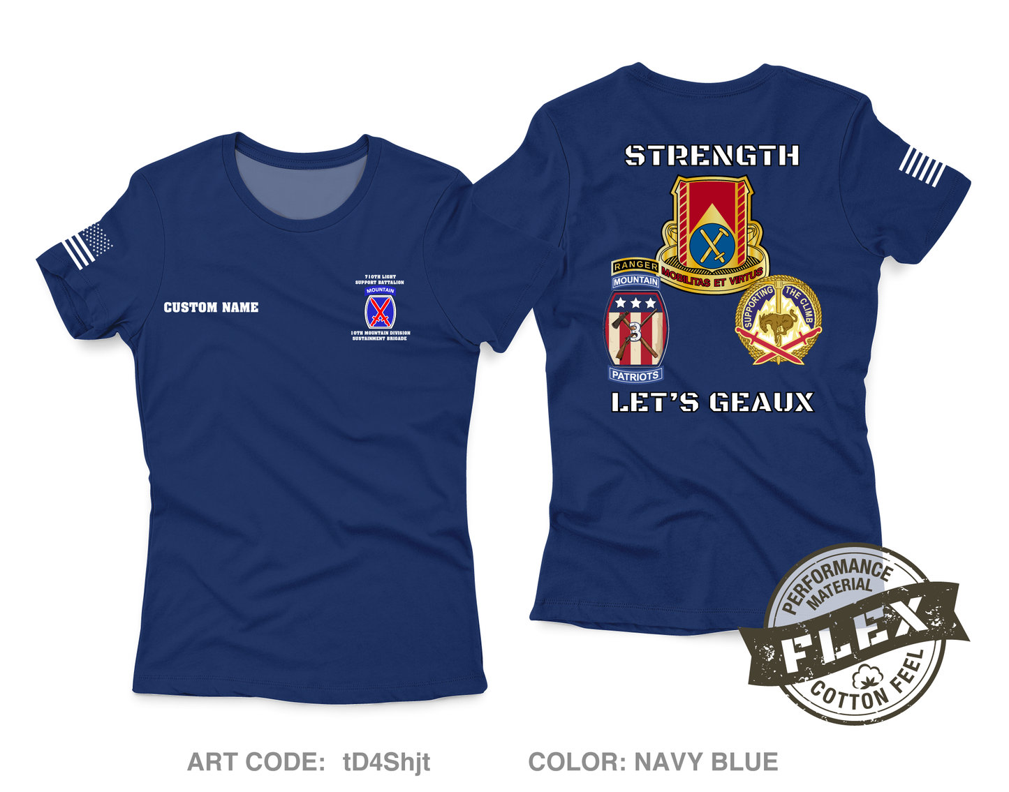 CUSTOM 710 Light Support Battalion Core Women's SS Flex Performance Tee - tD4Shj