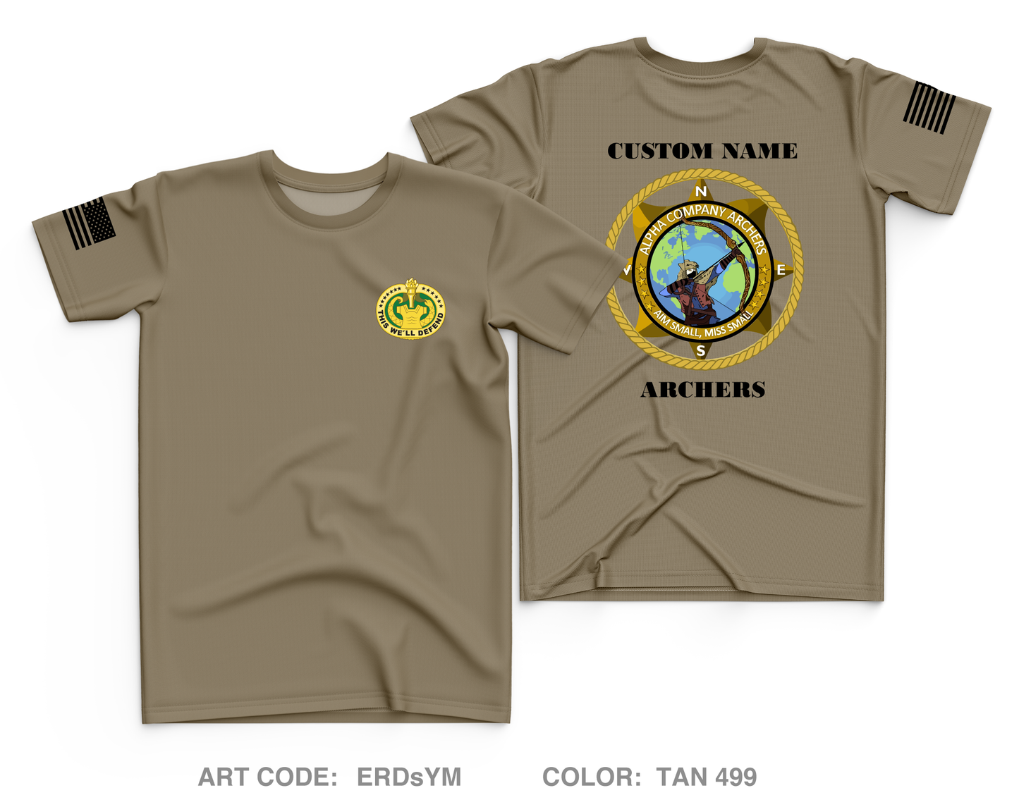 CUSTOM ALPHA COMPANY 305TH MI BN Core Men's SS Performance Tee - ERDsYM