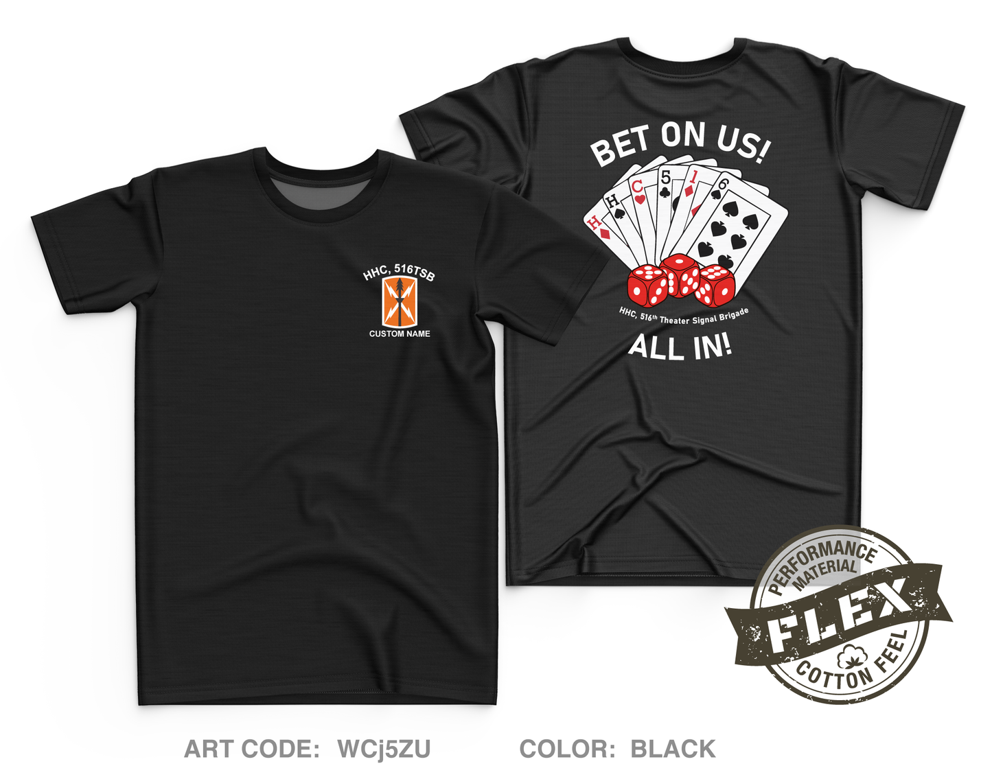 CUSTOM HHC, 516th Theater Signal Brigade Core Men's SS Flex Performance Tee - WCj5ZU