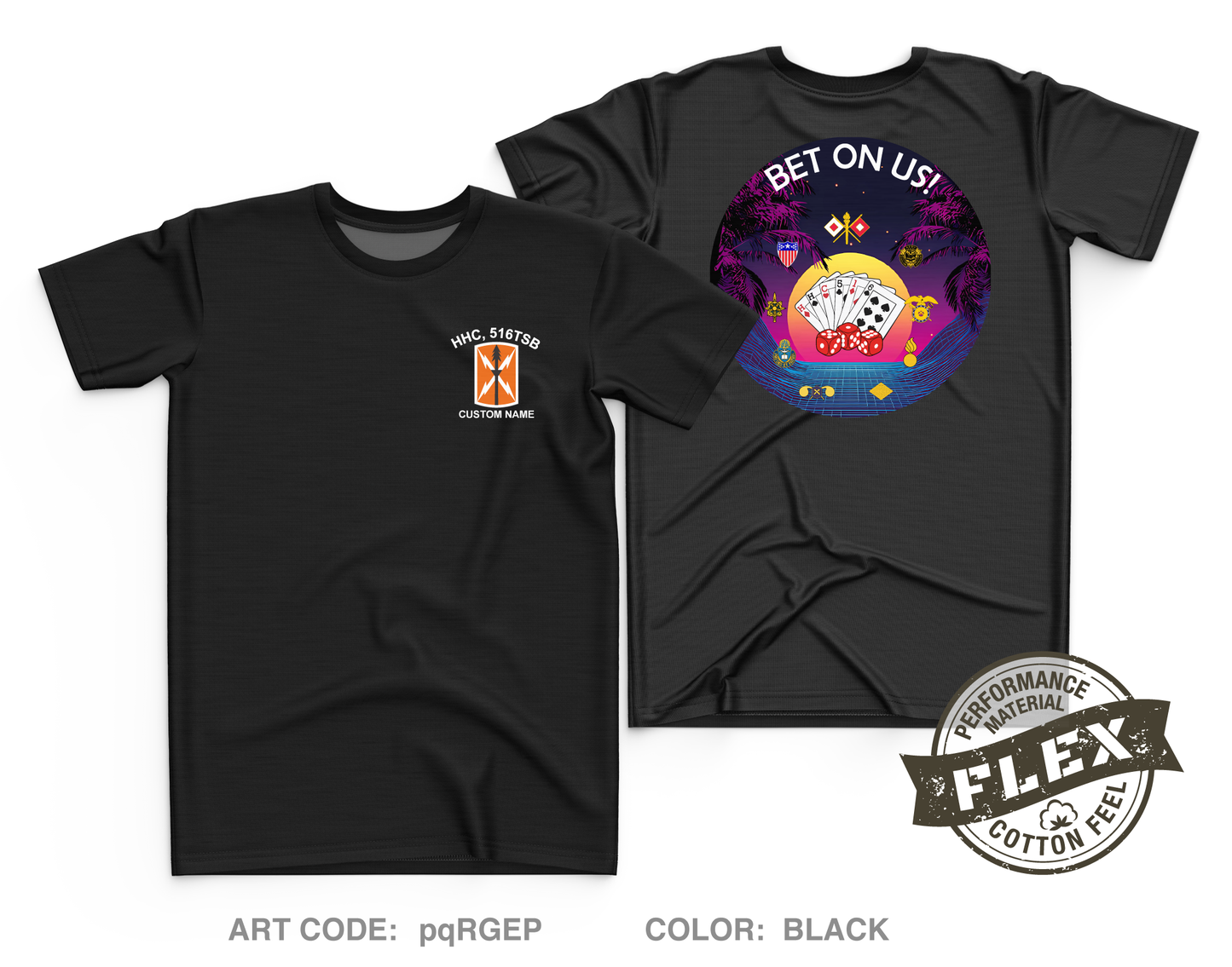 CUSTOM HHC, 516th Theater Signal Brigade Core Men's SS Flex Performance Tee - pqRGEP