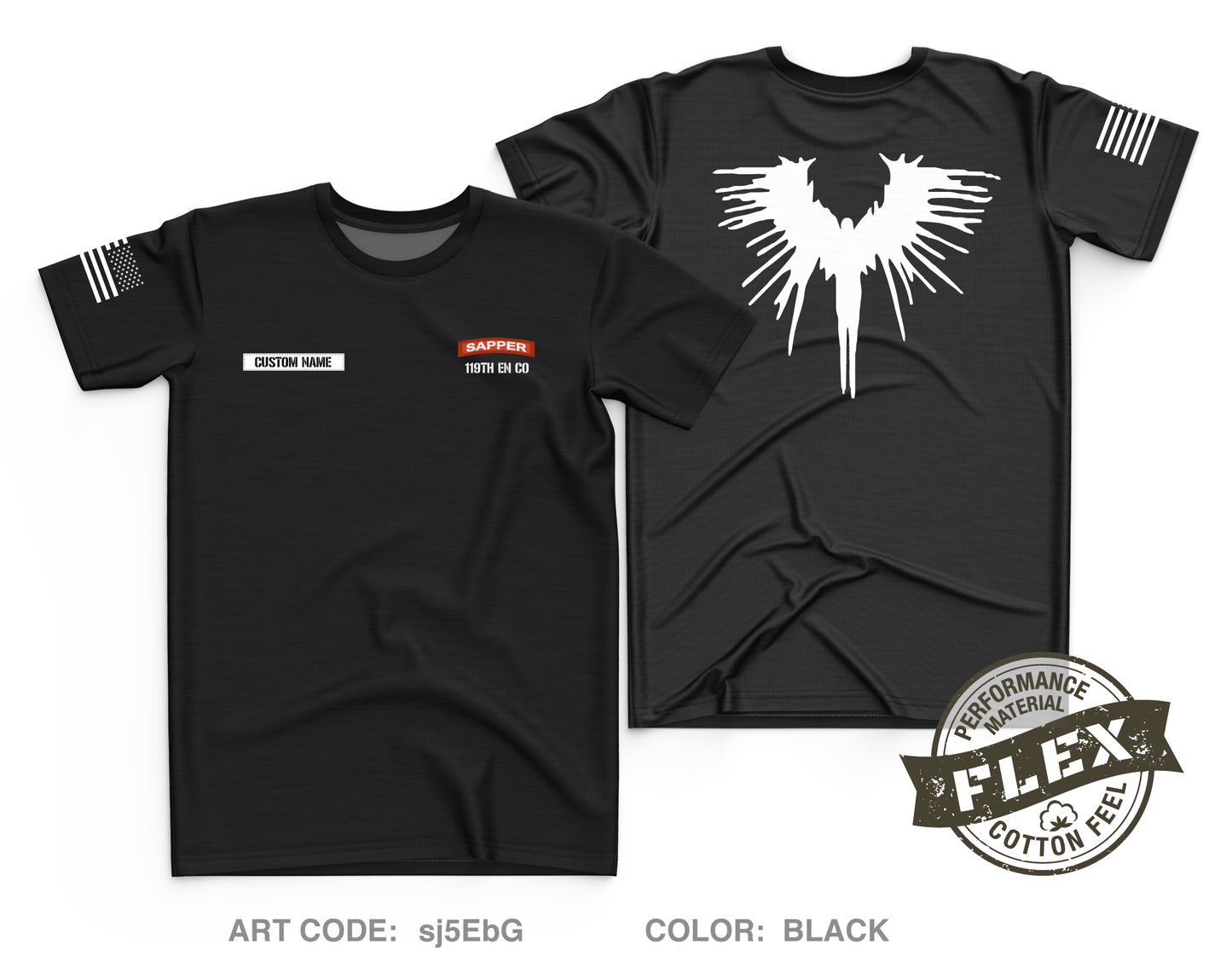 CUSTOM 119 Engineer Company (SAPPER) Fundraising Collection Core Men's SS Flex Performance Tee - sj5EbG