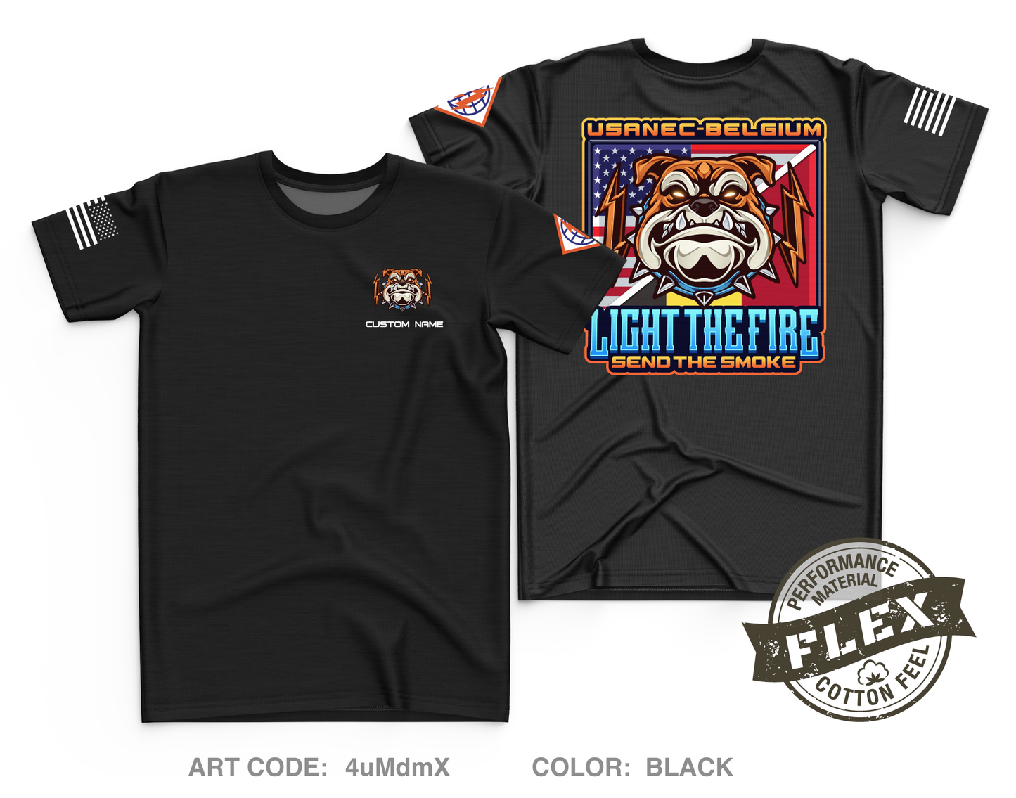 Custom USASA-Belgium Core Men's SS Flex Performance Tee - 4uMdmX