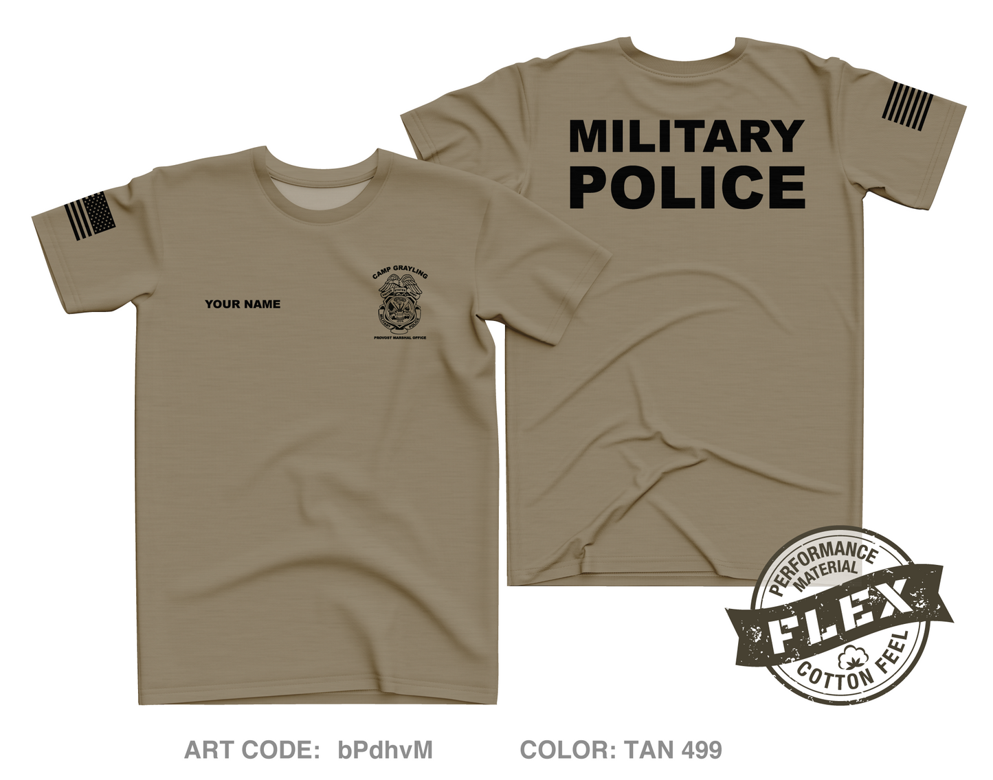 CUSTOM Camp Grayling PMO Store 1 Core Men's SS Flex Performance Tee - bPdhvM