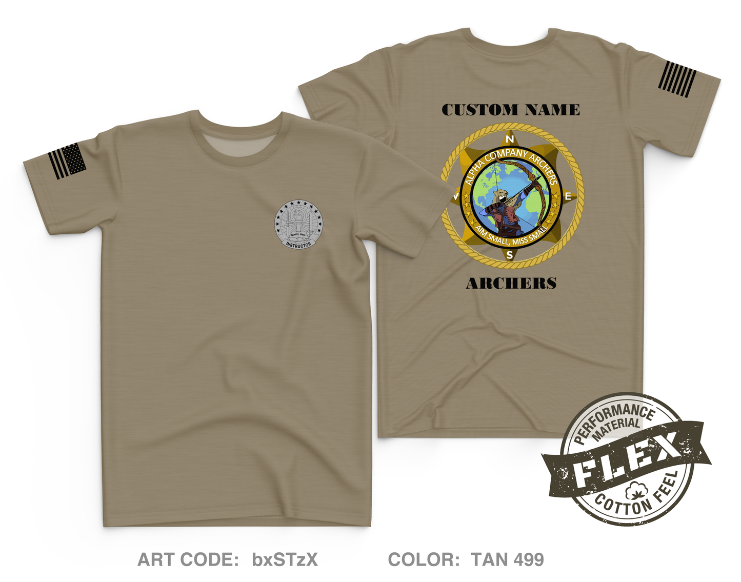 CUSTOM ALPHA COMPANY 305TH MI BN Core Men's SS Flex Performance Tee - bxSTzX