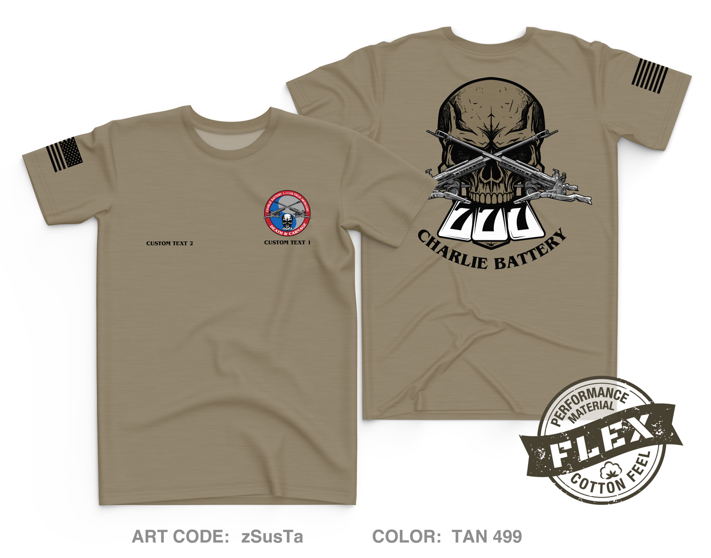 CUSTOM C BTRY 1-111th FAR Core Men's SS Flex Performance Tee - zSusTa