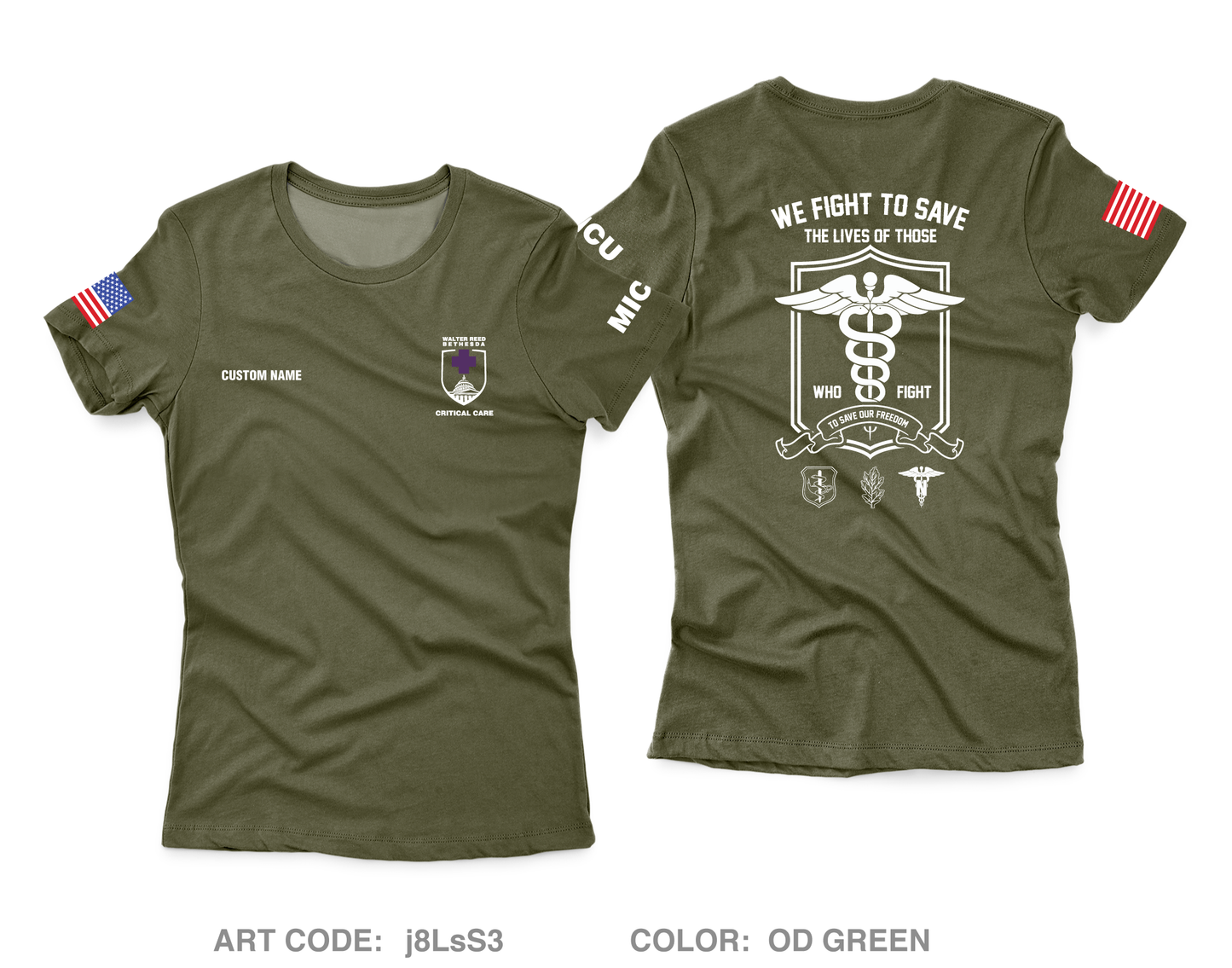 CUSTOM WRNMMC Medical ICU Core Women's SS Performance Tee - j8LsS3