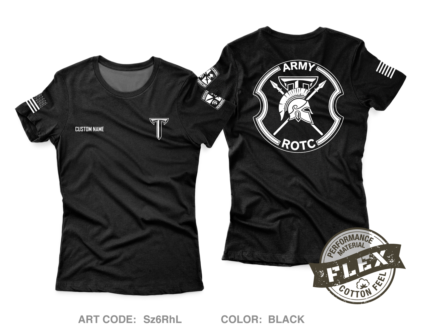 CUSTOM Troy ROTC Core Women's SS Flex Performance Tee - Sz6RhL
