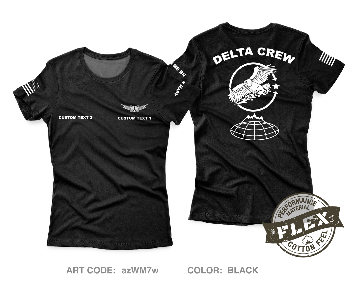 CUSTOM Delta Crew Core Women's SS Flex Performance Tee - azWM7w