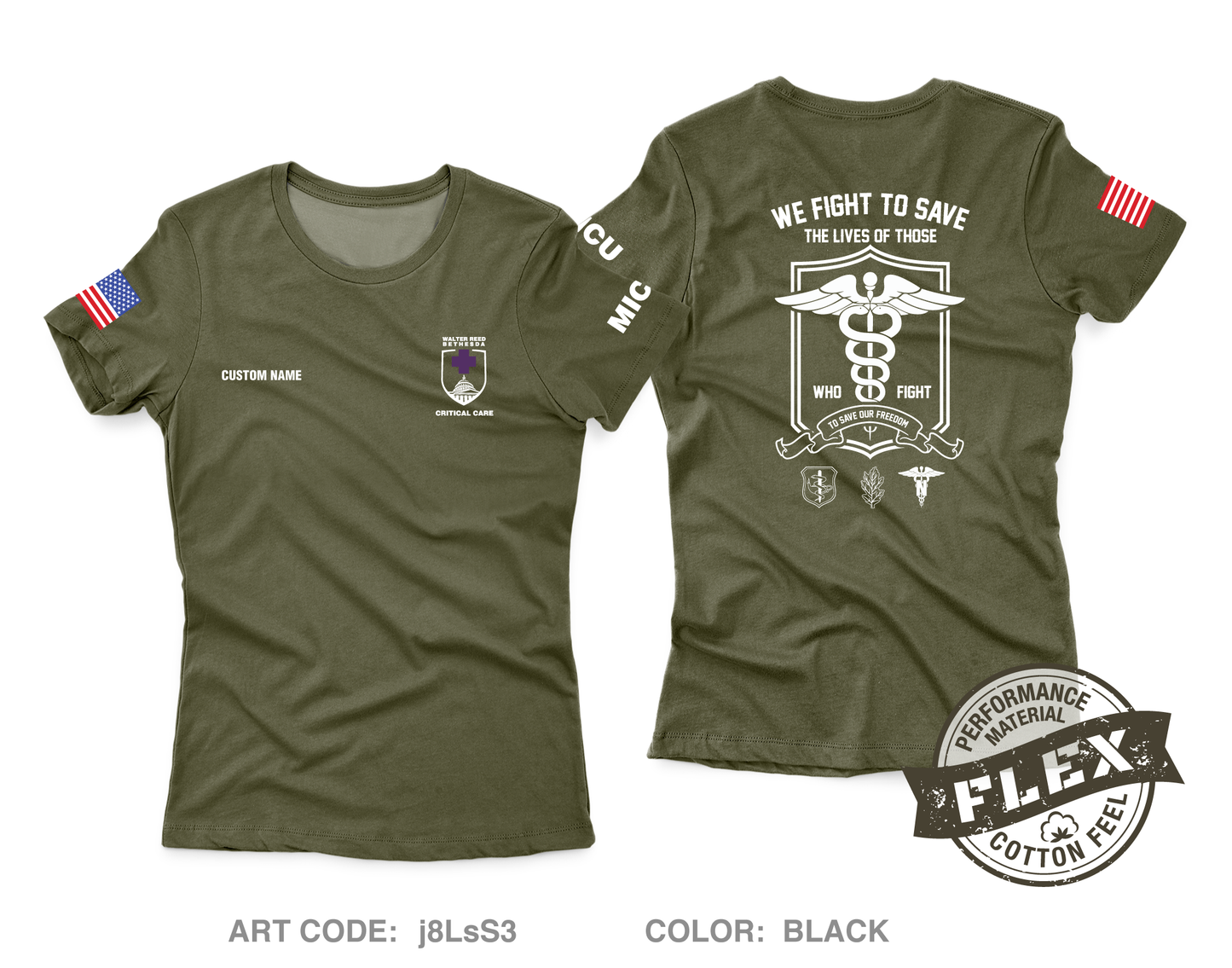 CUSTOM WRNMMC Medical ICU Core Women's SS Flex Performance Tee - j8LsS3