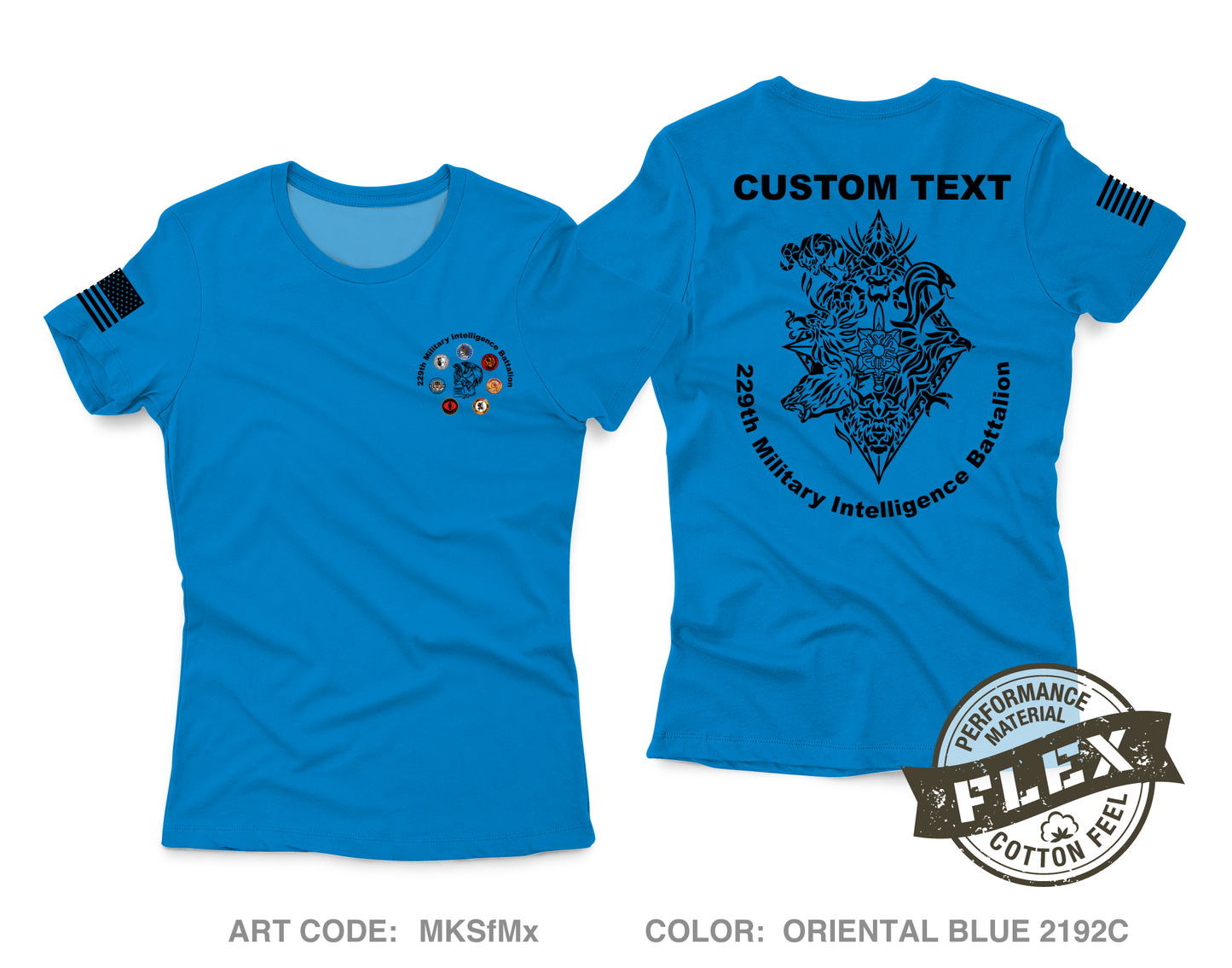 CUSTOM 229th Military Intelligence Battalion Core Women's SS Flex Performance Tee - MKSfMx