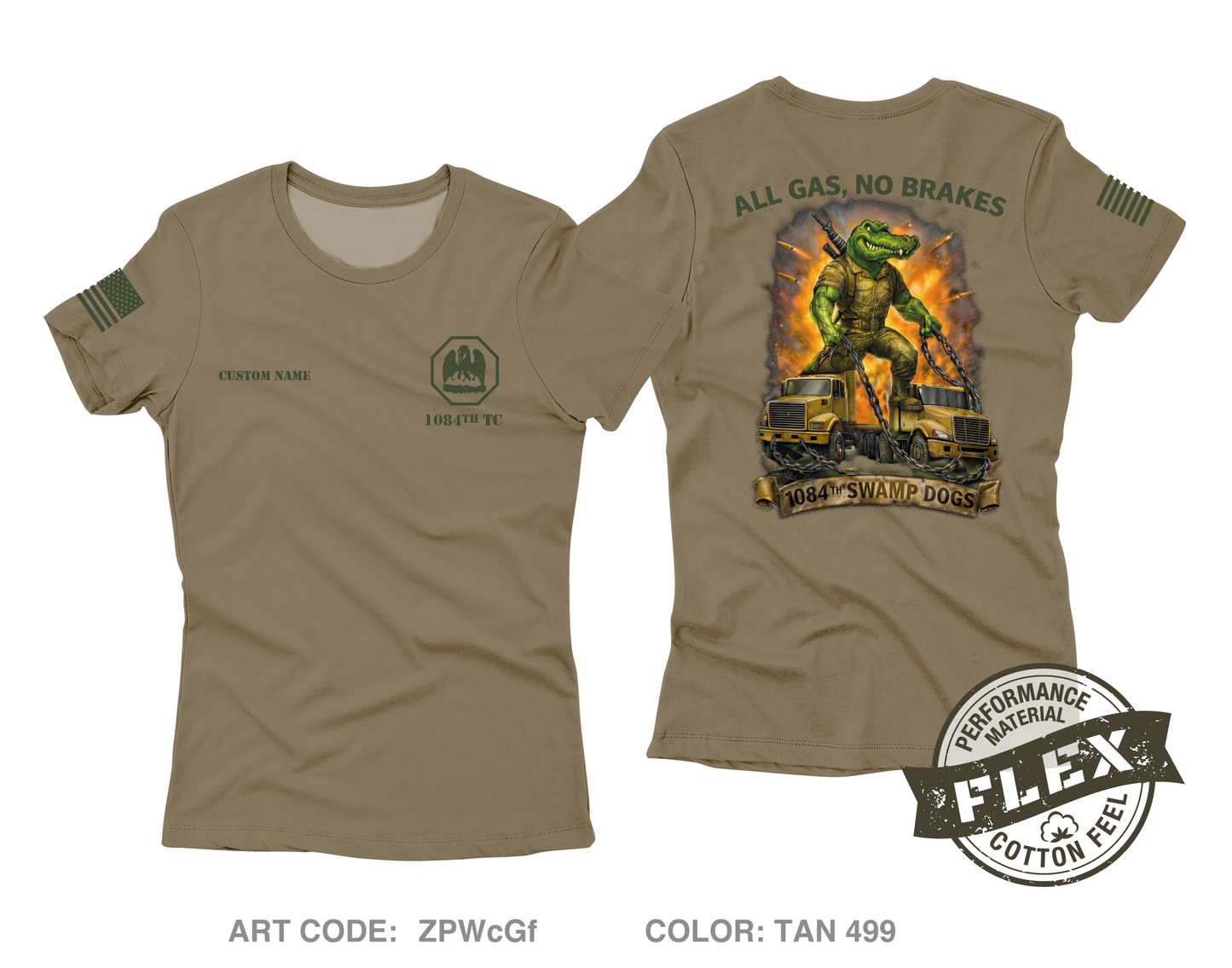 CUSTOM 1084th Transportation Company Core Women's SS Flex Performance Tee - ZPWcGf