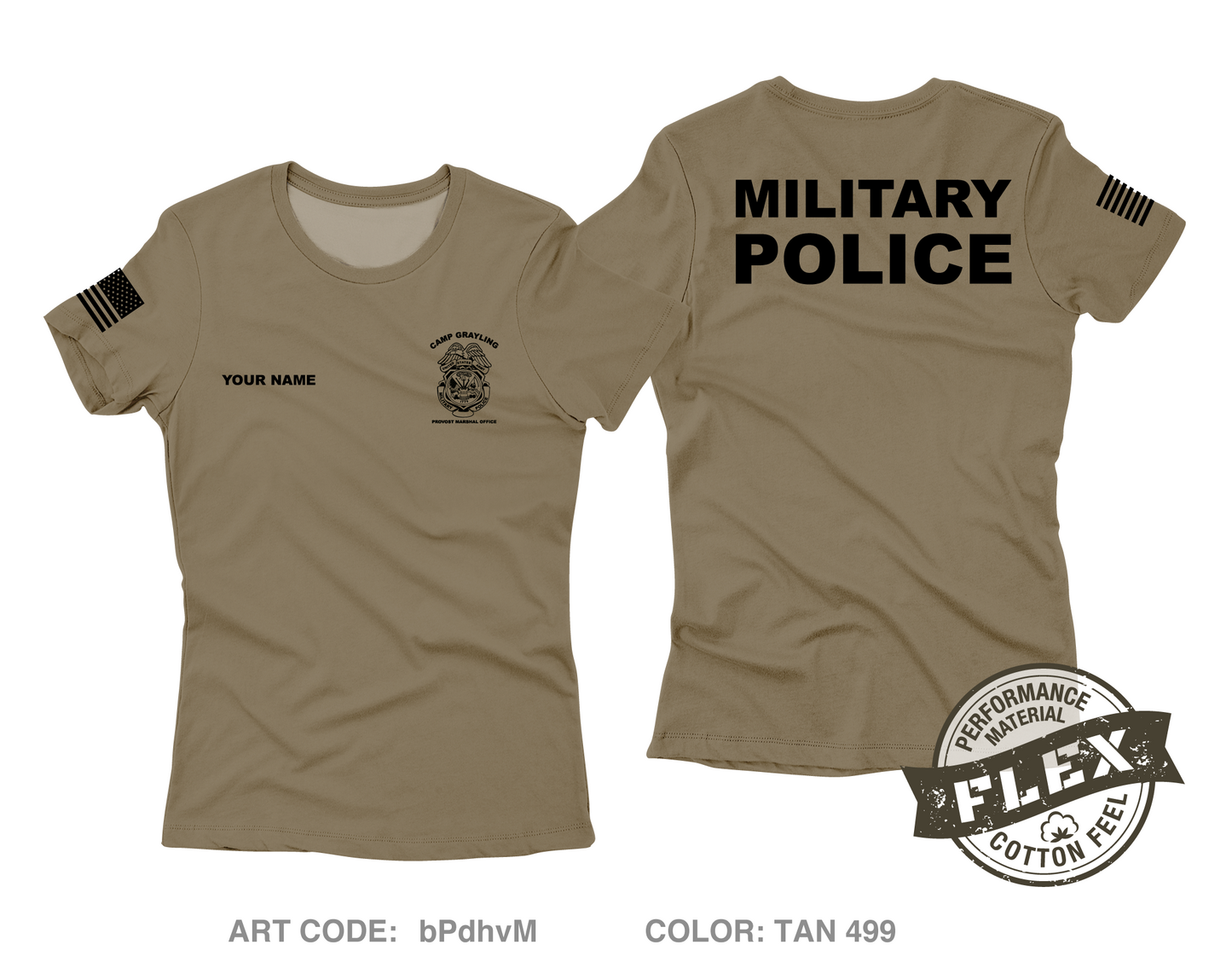 CUSTOM Camp Grayling PMO Store 1 Core Women's SS Flex Performance Tee - bPdhvM