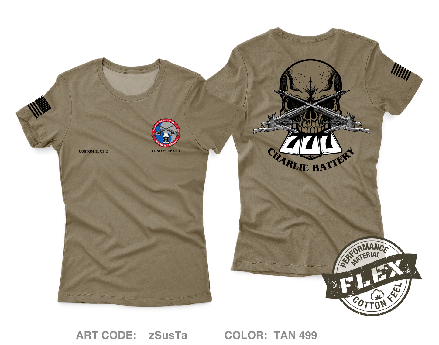 CUSTOM C BTRY 1-111th FAR Core Women's SS Flex Performance Tee - zSusTa