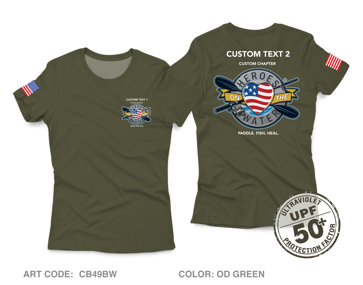 CUSTOM Heroes on the Water National Core Women's UPF 50+ Performance SS Tee