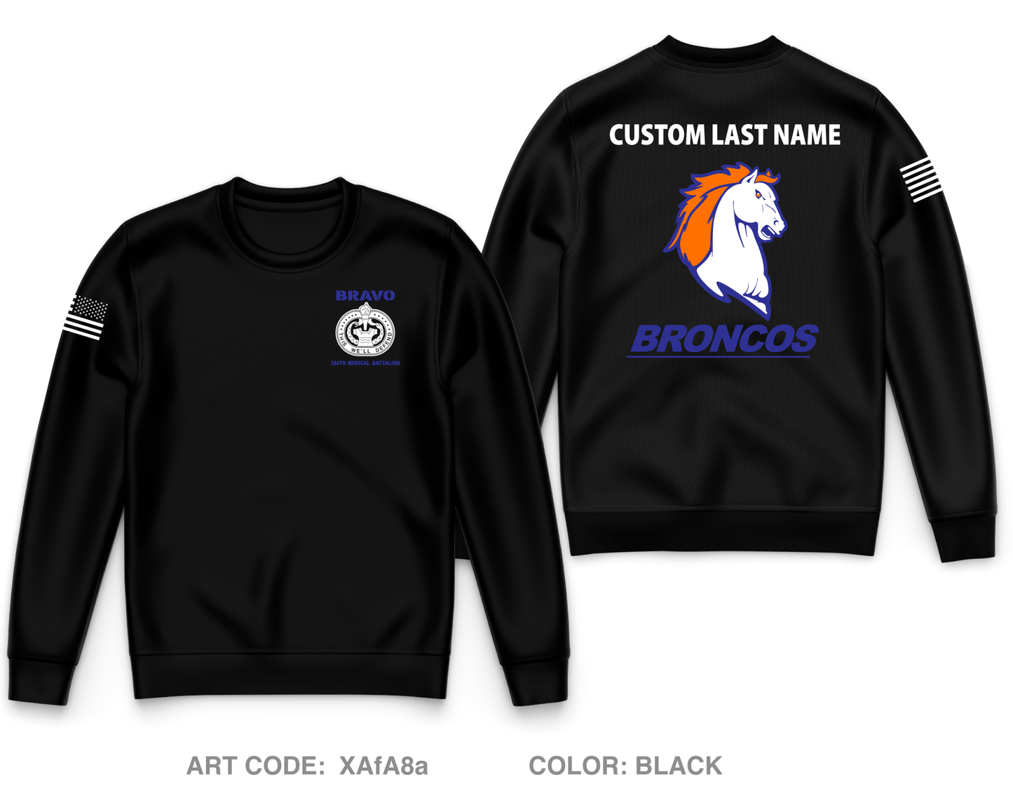 CUSTOM B Co 264th MED BN Core Men's Crewneck Performance Sweatshirt - XAfA8a