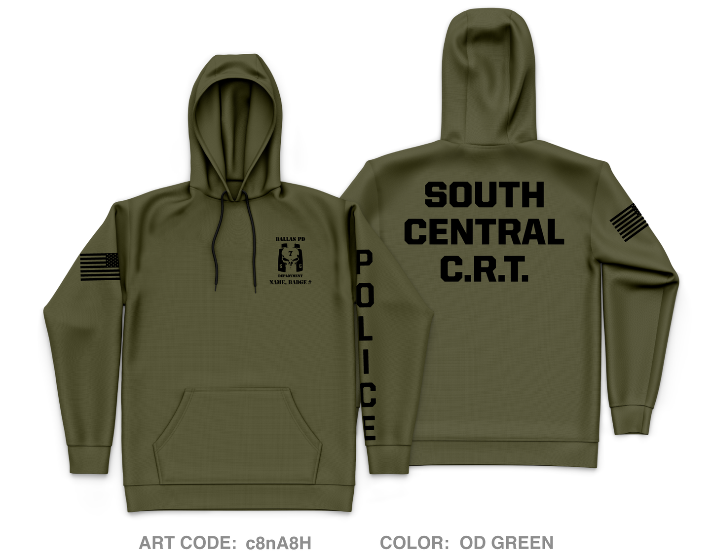 CUSTOM Dallas PD Store 1 Core Men's Hooded Performance Sweatshirt - c8nA8H