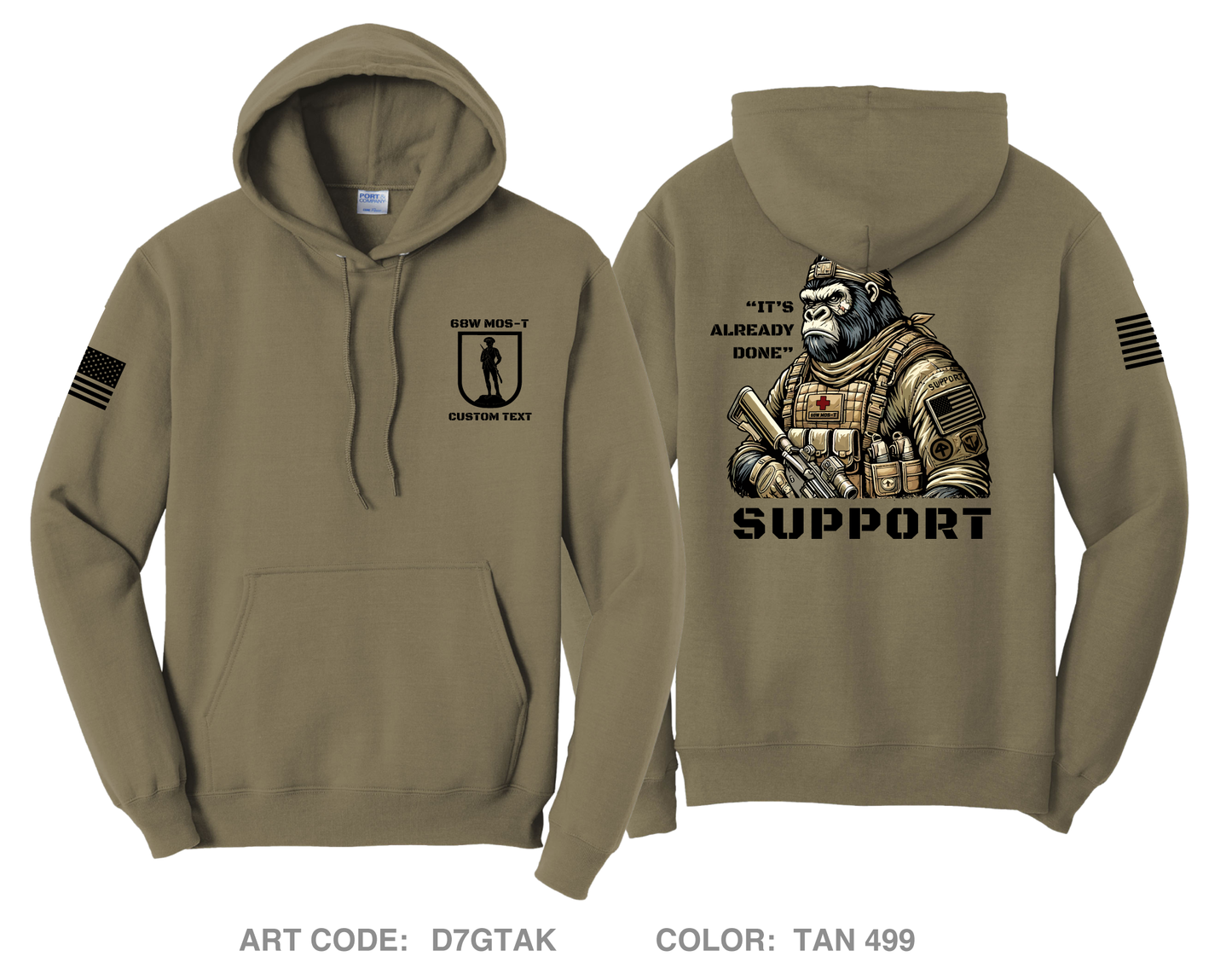 2 BN 254th RTI NJ ARNG Comfort Unisex Hooded Sweatshirt - D7GTAK