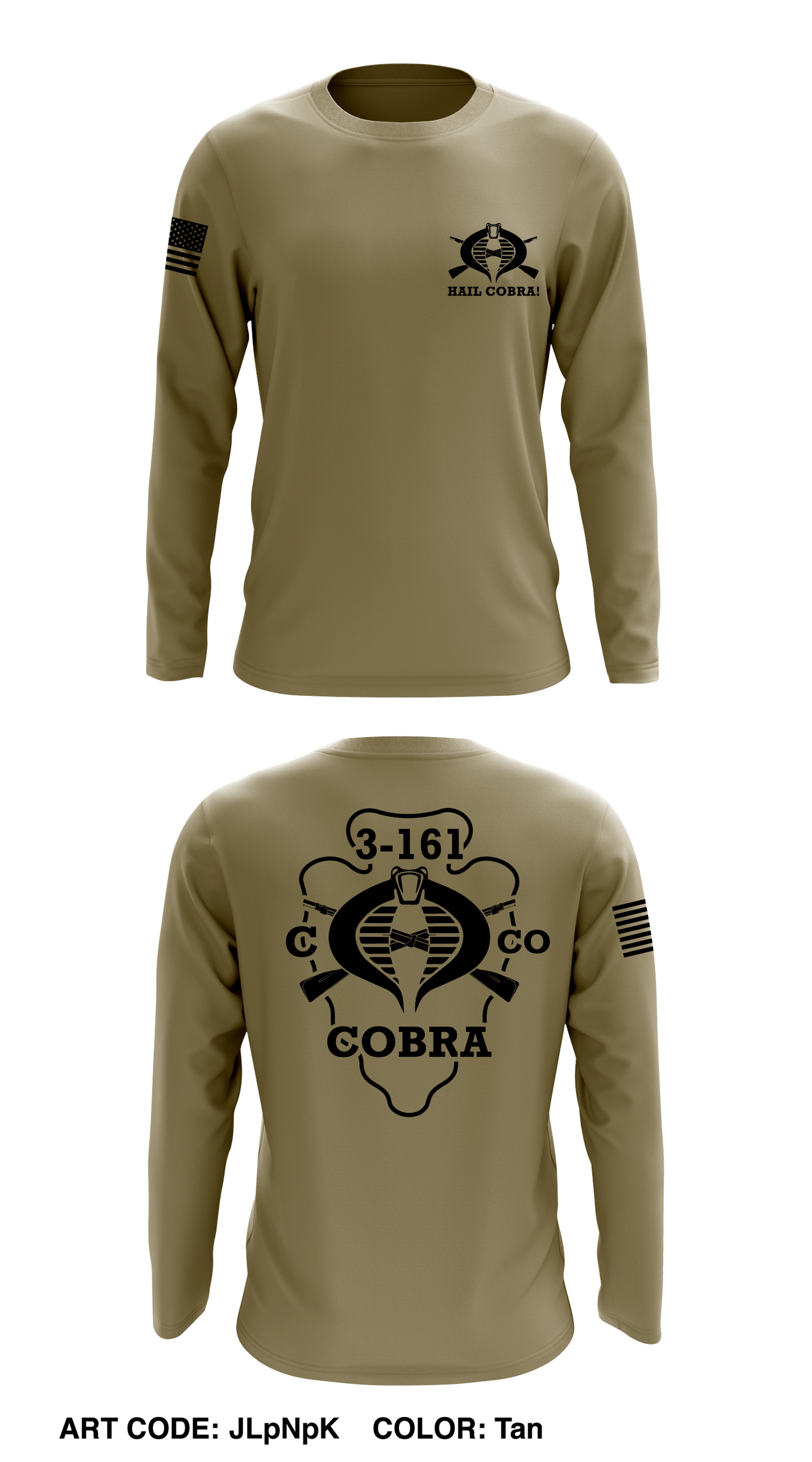 C Co, 3BN, 161st IN Core Men's LS Performance Tee