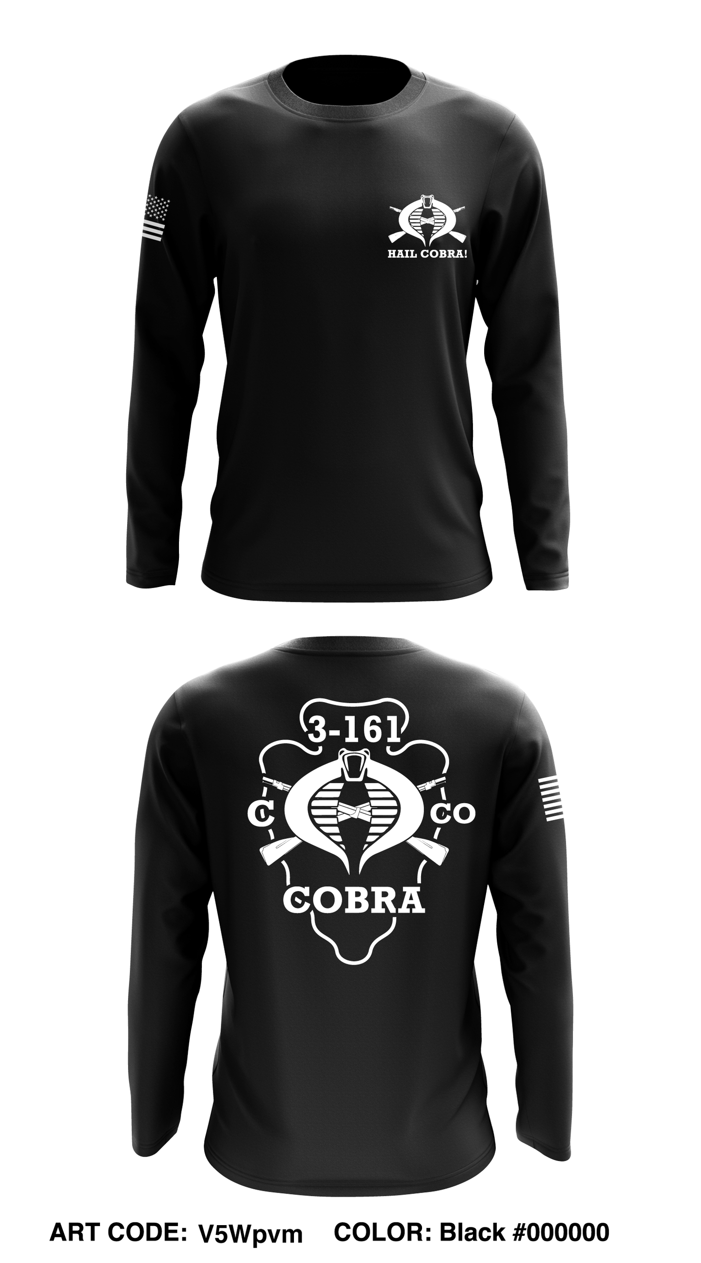 C Co, 3BN, 161st IN Core Men's LS Performance Tee