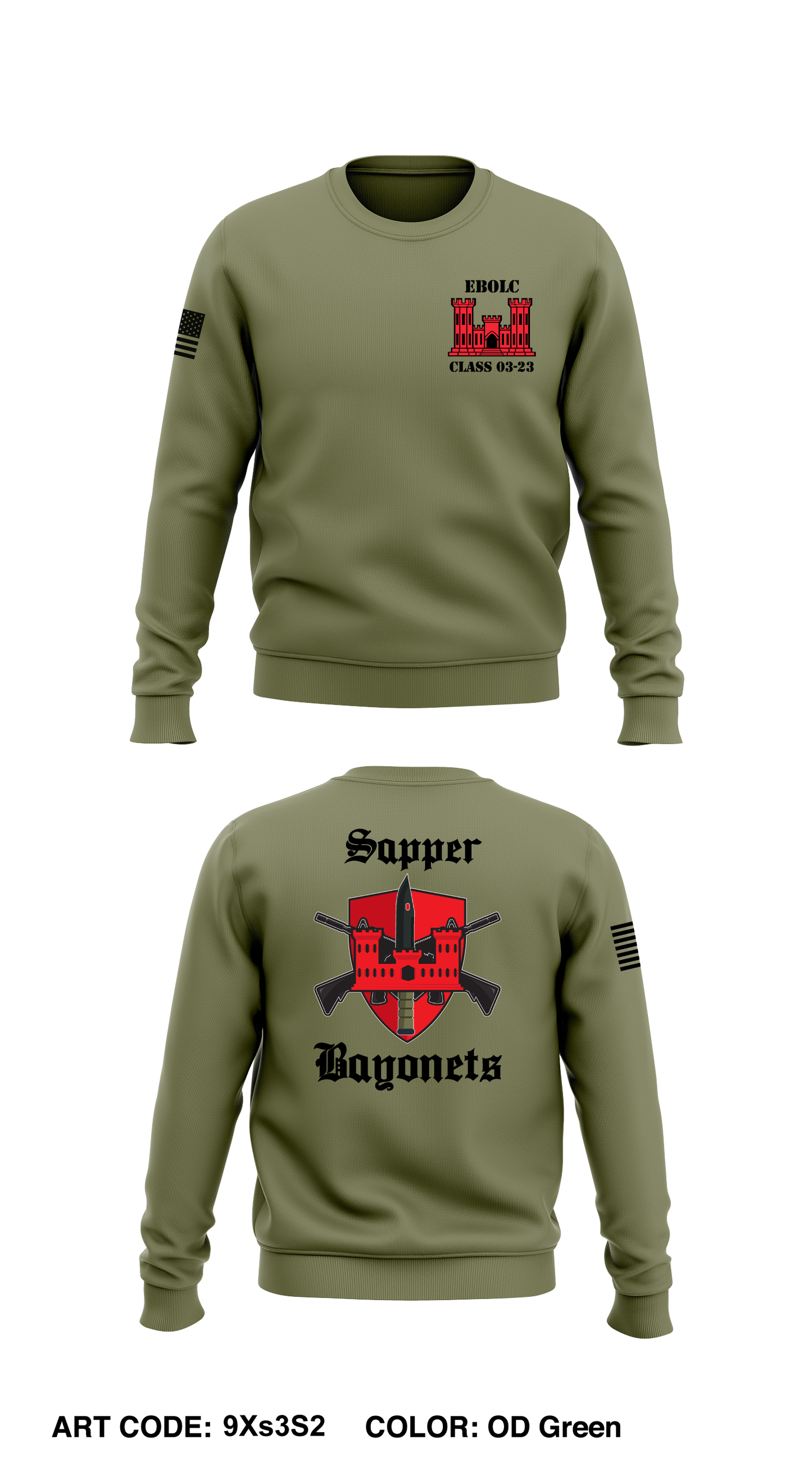 Class 03-23, B Co, 554 EN BN Core Men's Crewneck Performance Sweatshirt - 9Xs3S2