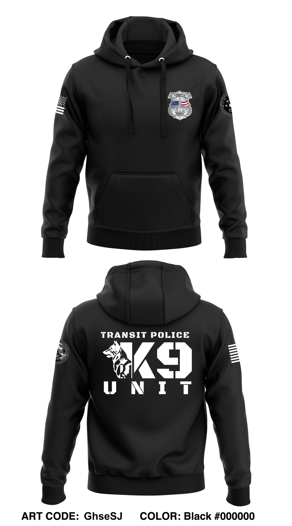 Cleveland Transit Police Core Men's Hooded Performance Sweatshirt - GhseSJ