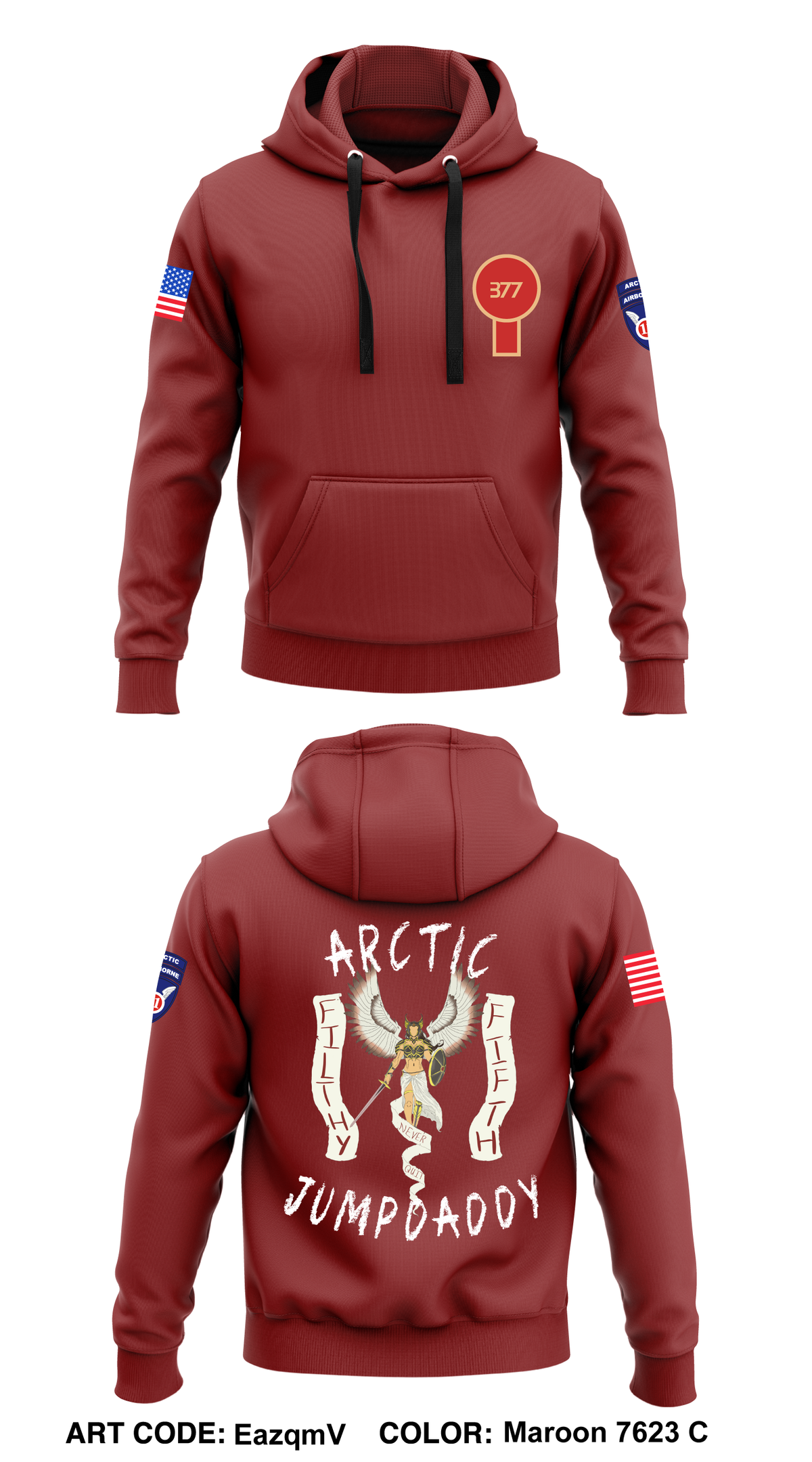 Alpha BTRY, 2-377th FAR Core Men's Hooded Performance Sweatshirt - EazqmV