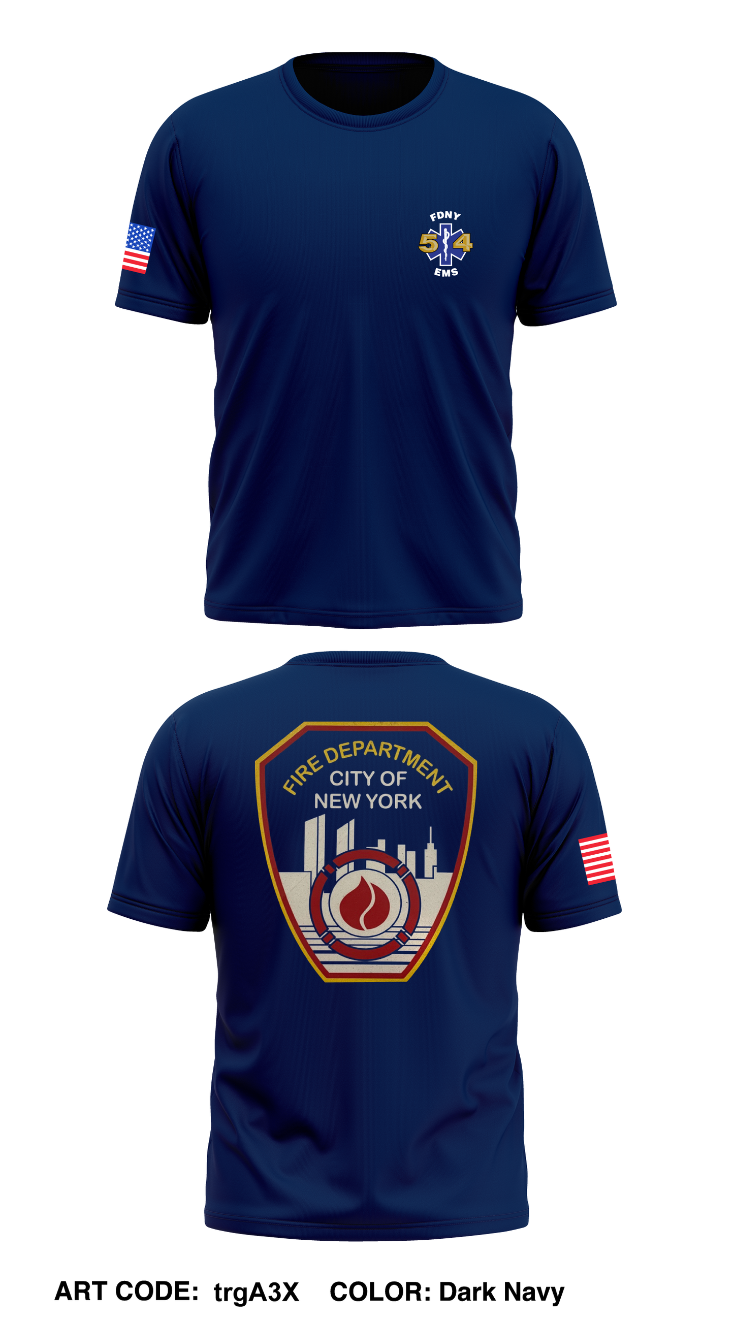 FDNY EMS Core Men's SS Performance Tee - trgA3X