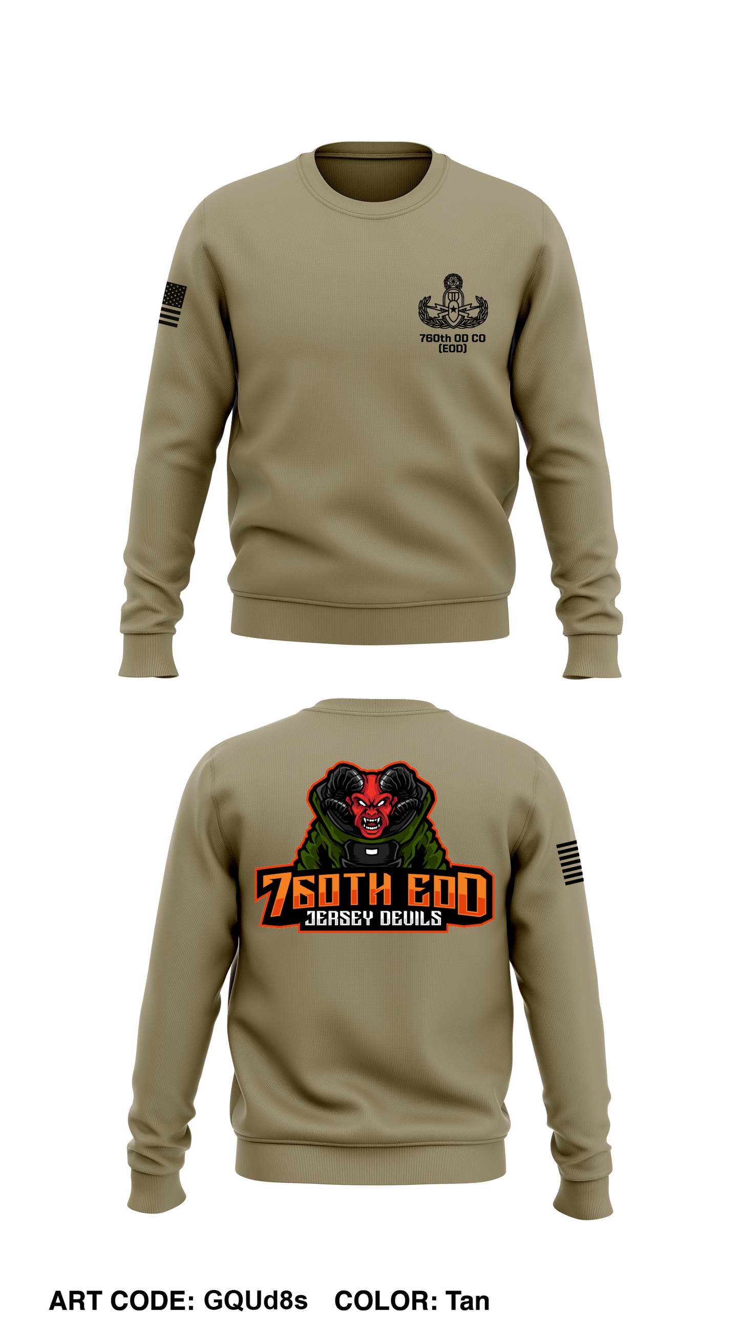 760TH EOD Core Men's Crewneck Performance Sweatshirt - GQUd8s