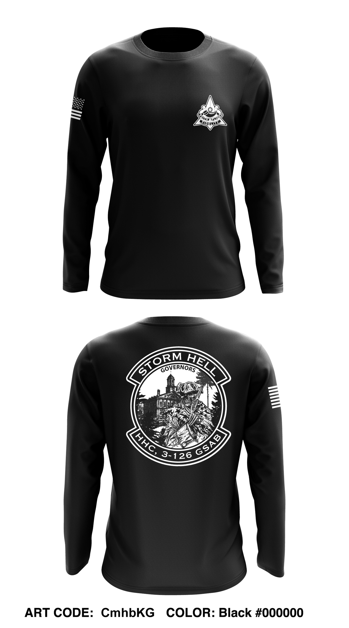 HHC 3-126 GSAB Governors Core Men's LS Performance Tee