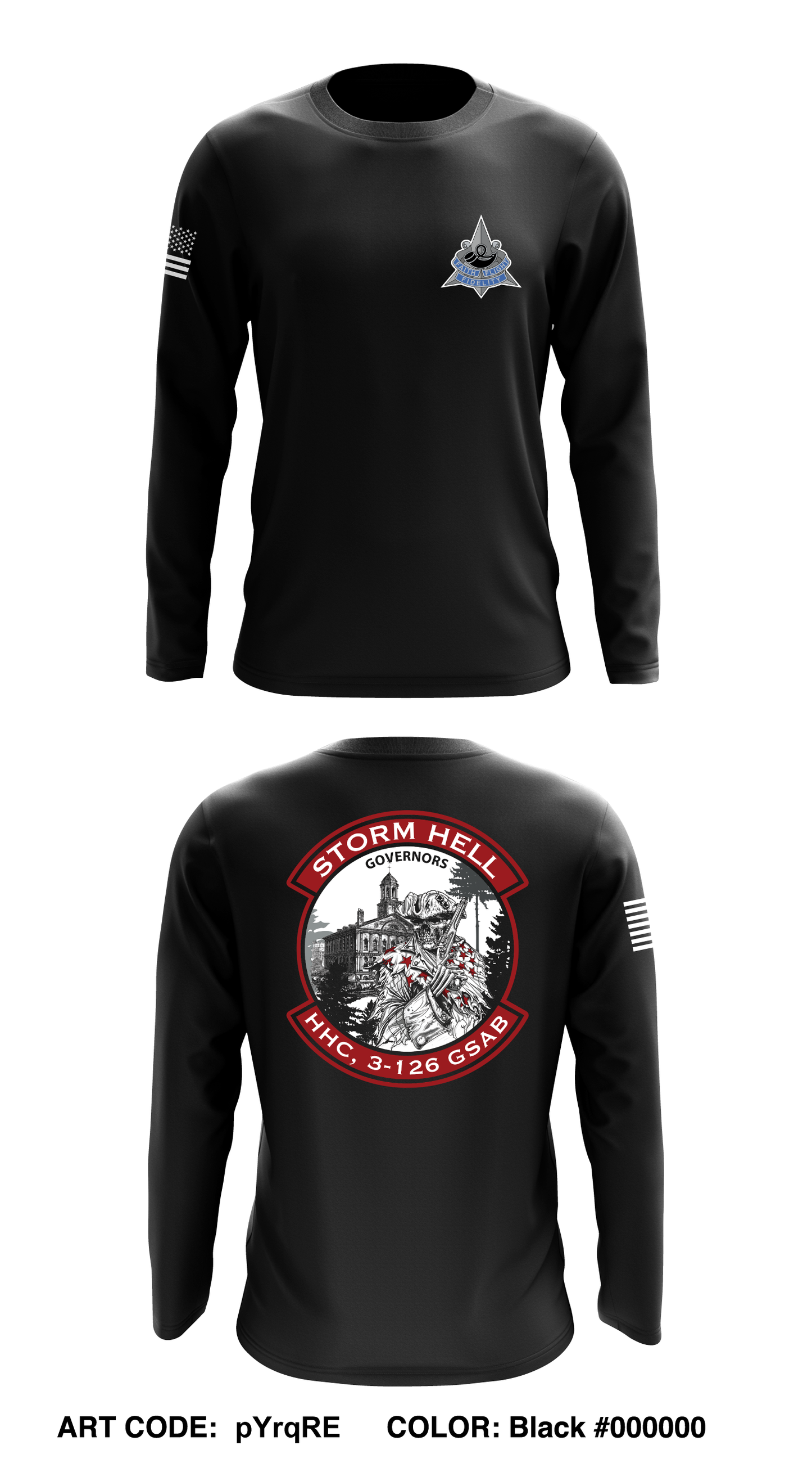 HHC 3-126 GSAB Governors Core Men's LS Performance Tee