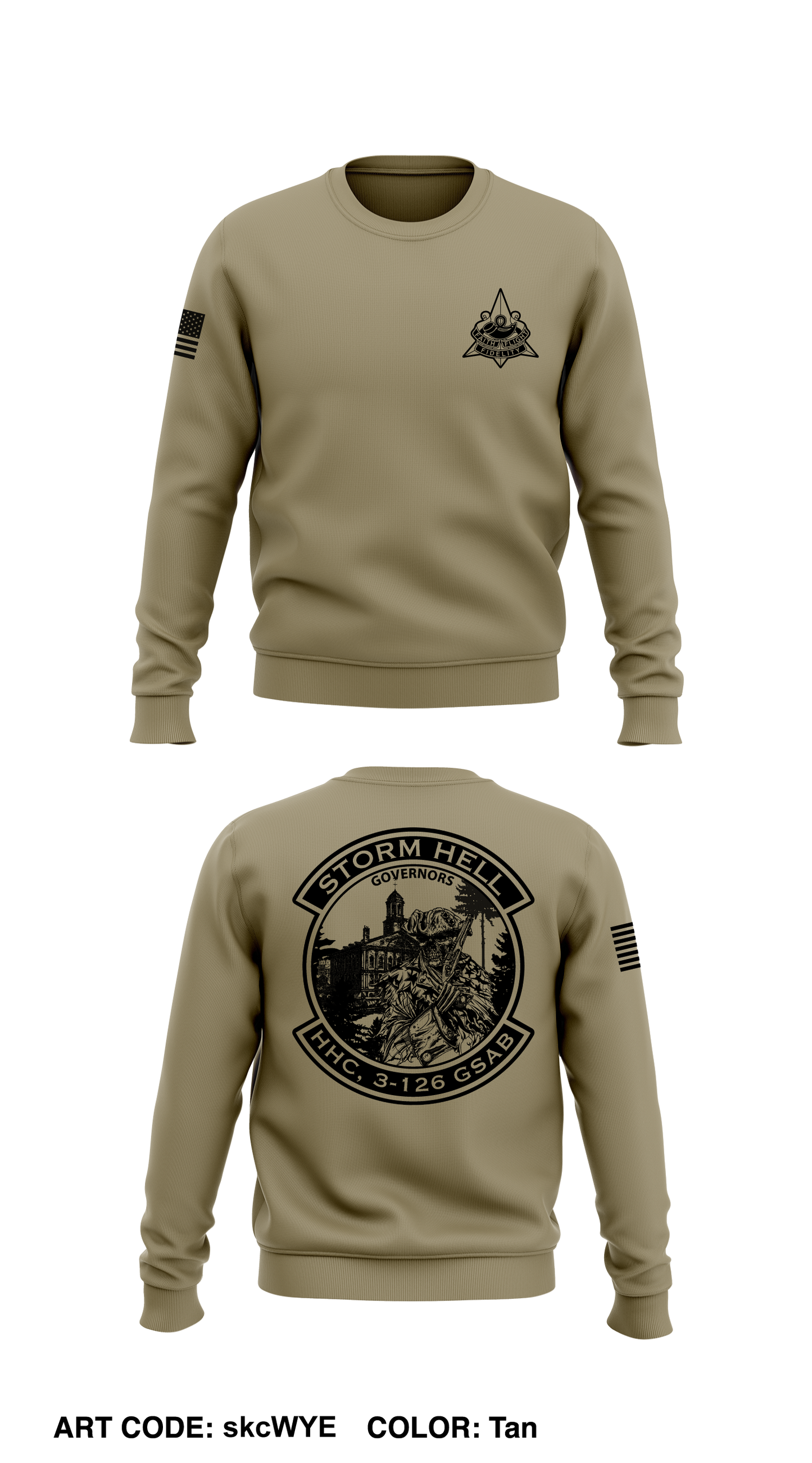 HHC 3-126 GSAB Governors Core Men's Crewneck Performance Sweatshirt