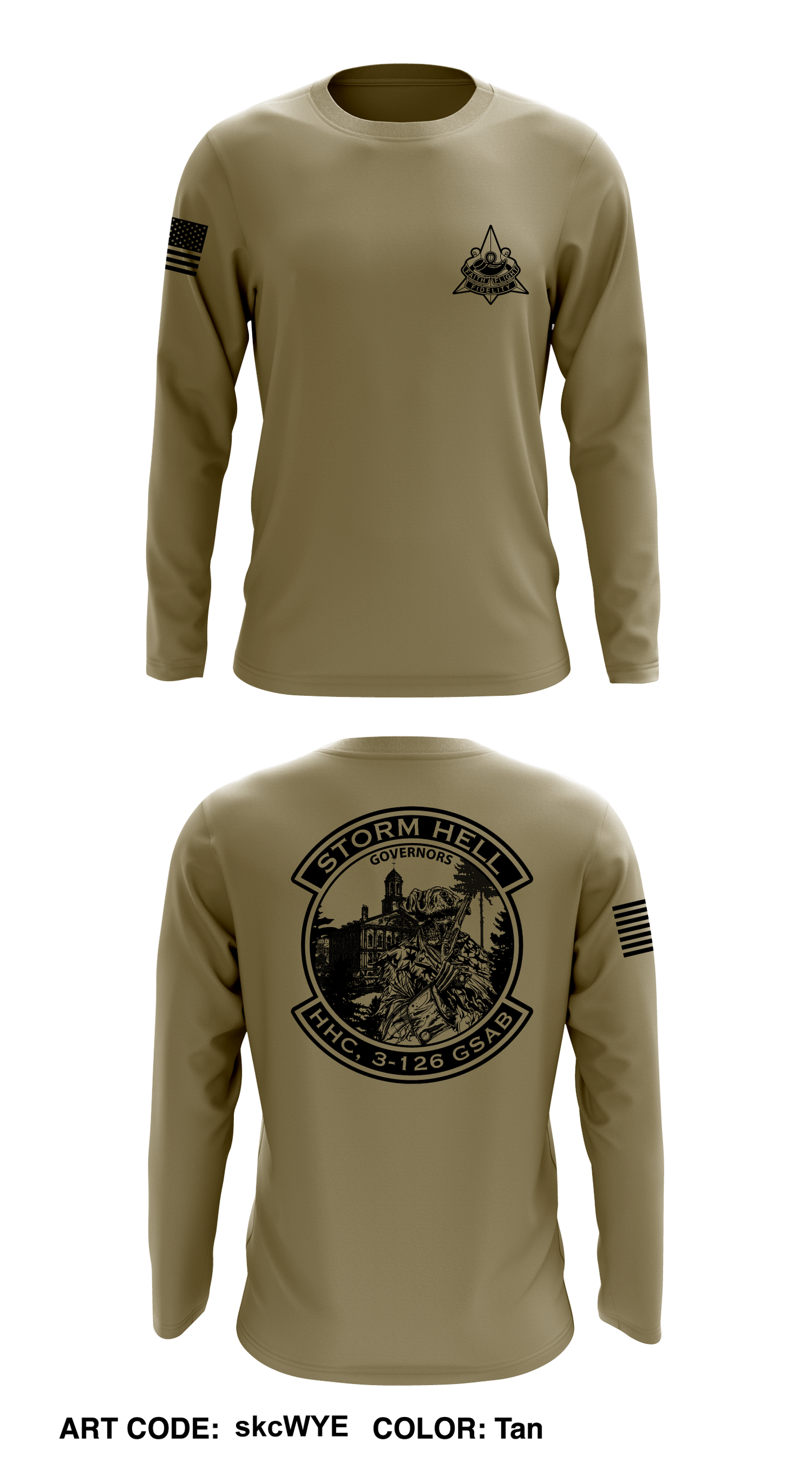HHC 3-126 GSAB Governors Core Men's LS Performance Tee
