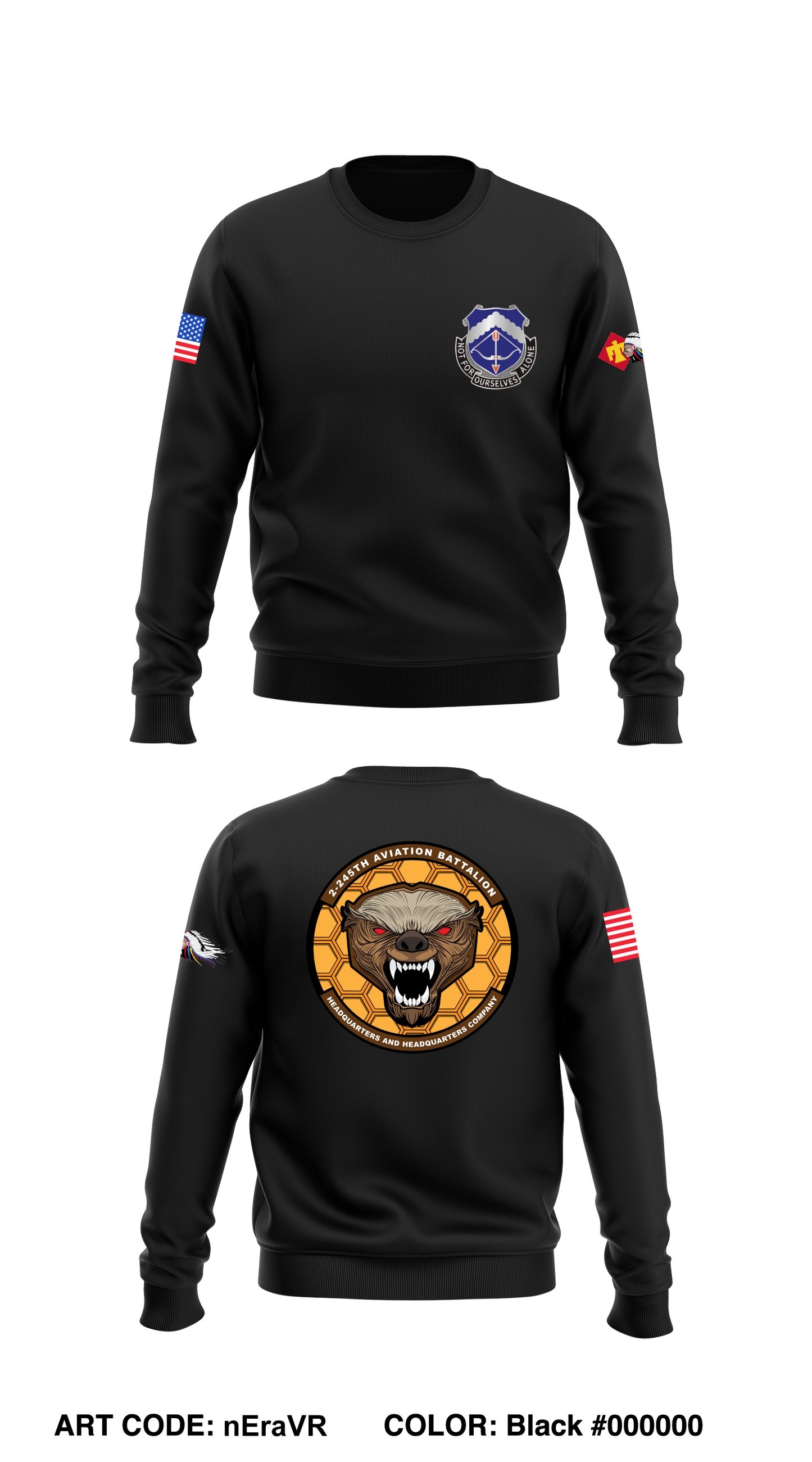 HHC 2-245th AVN Core Men's Crewneck Performance Sweatshirt - nEraVR