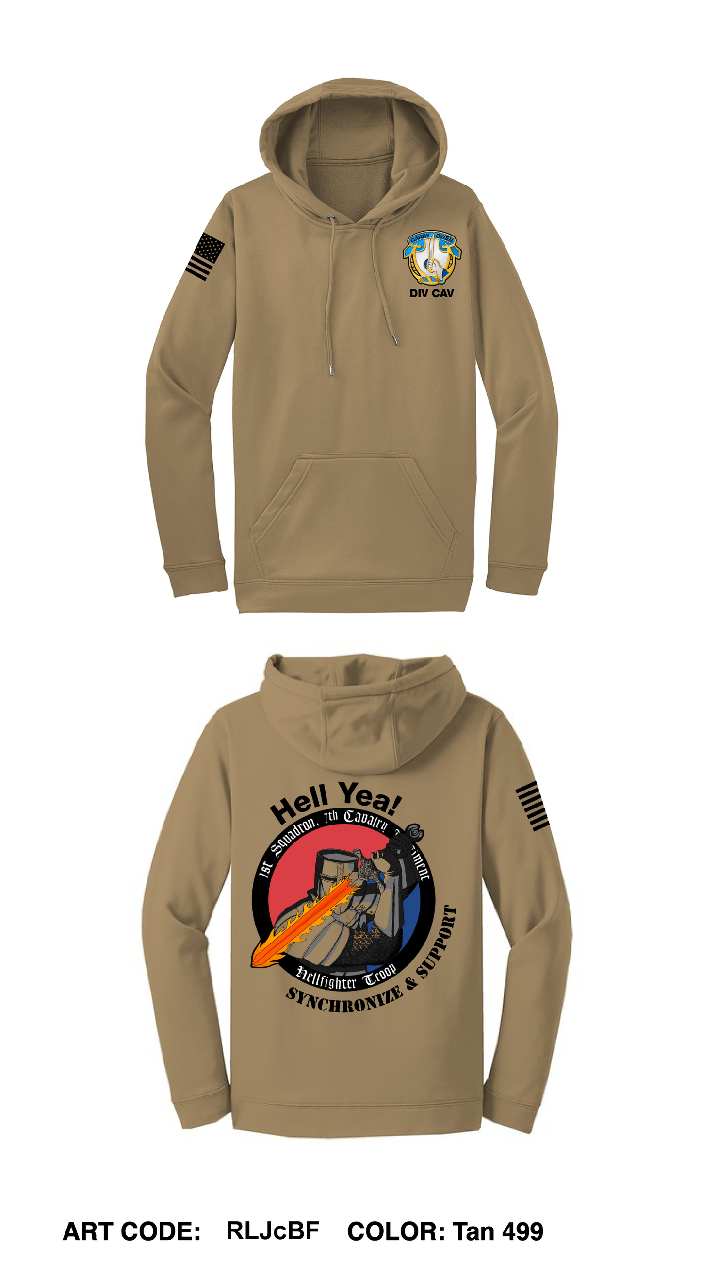 HHT, 1-7 CAV Comfort Unisex Hooded Sweatshirt - RLJcBF