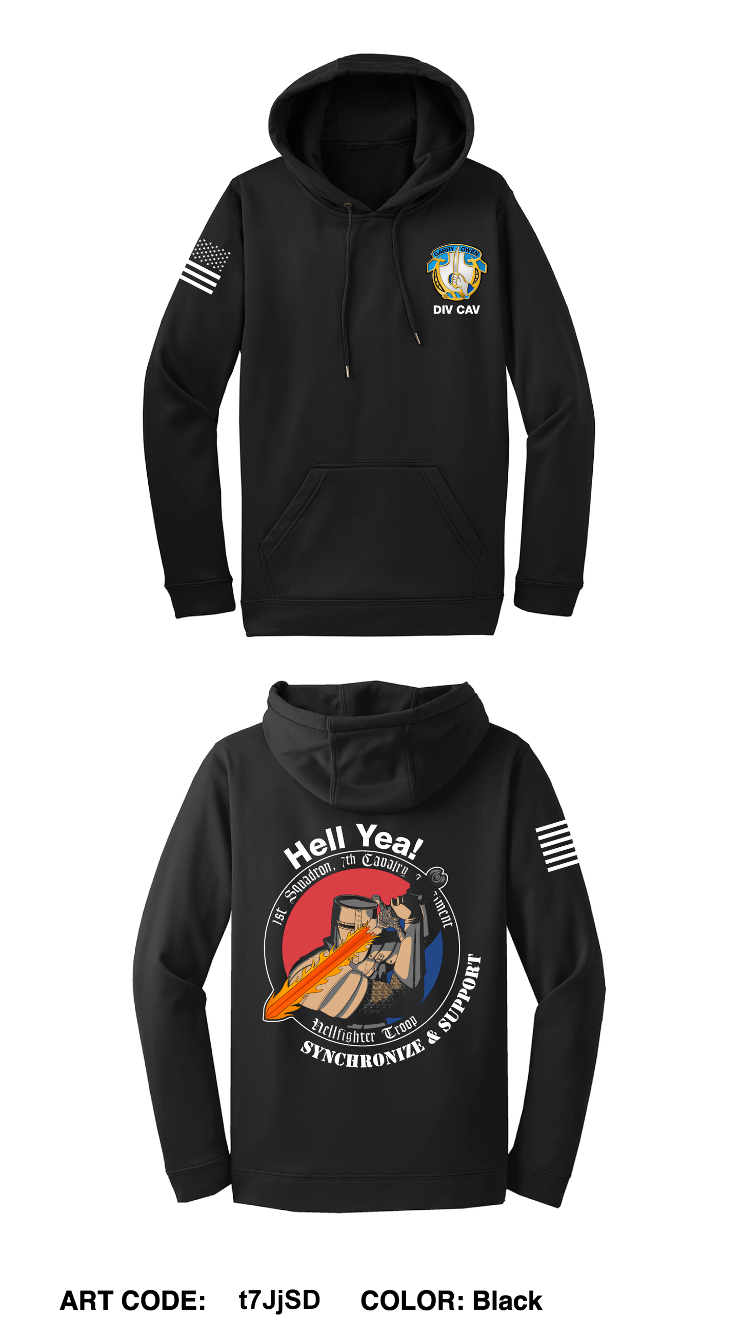 HHT, 1-7 CAV Comfort Unisex Hooded Sweatshirt - t7JjSD