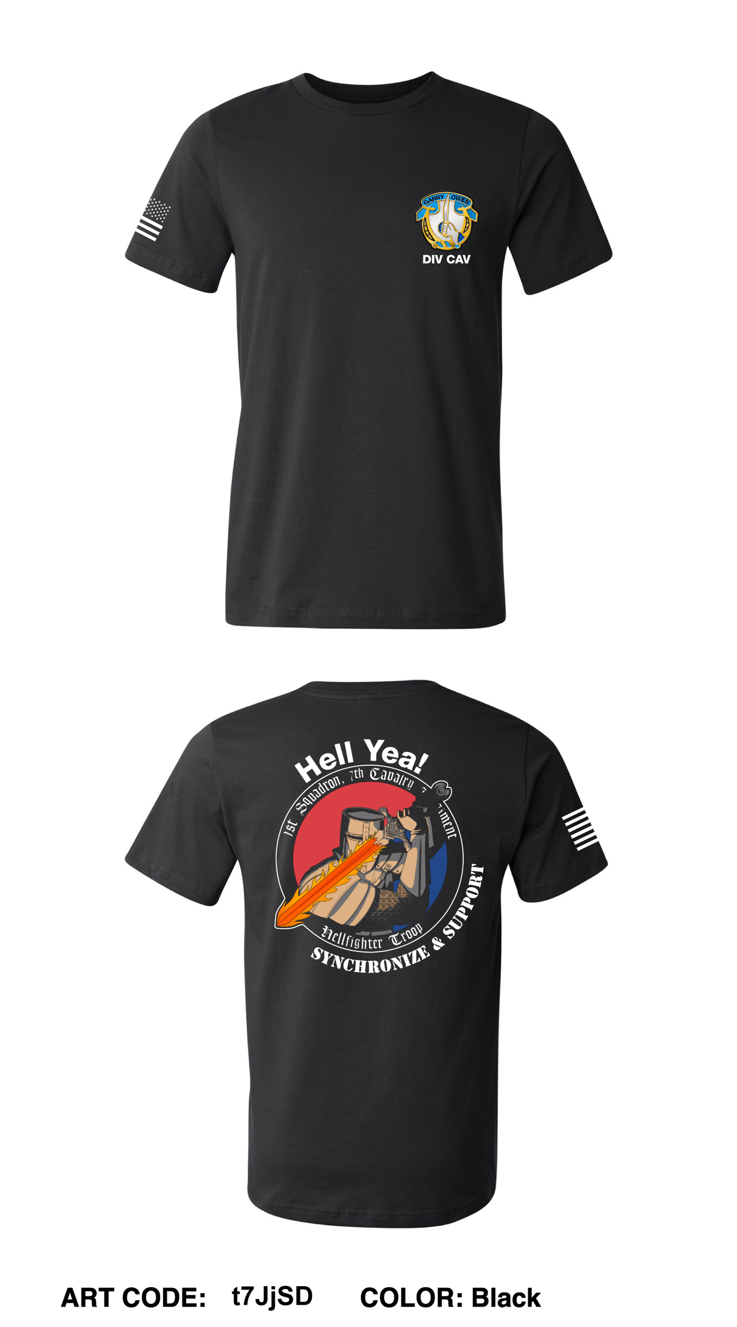 HHT, 1-7 CAV Comfort Unisex Cotton SS Tee - t7JjSD