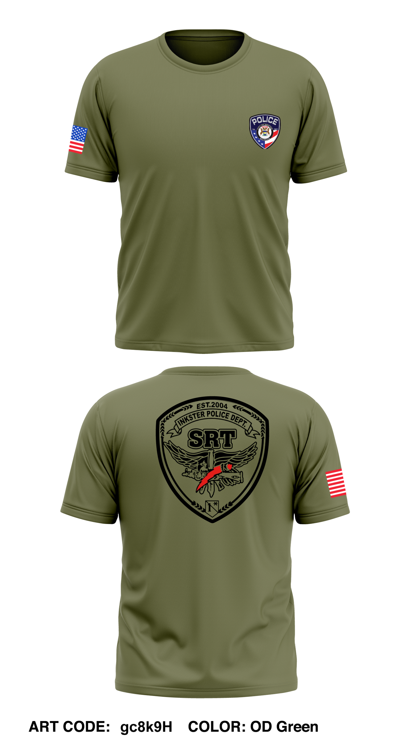 Inkster Police SRT Core Men's SS Performance Tee - gc8k9H