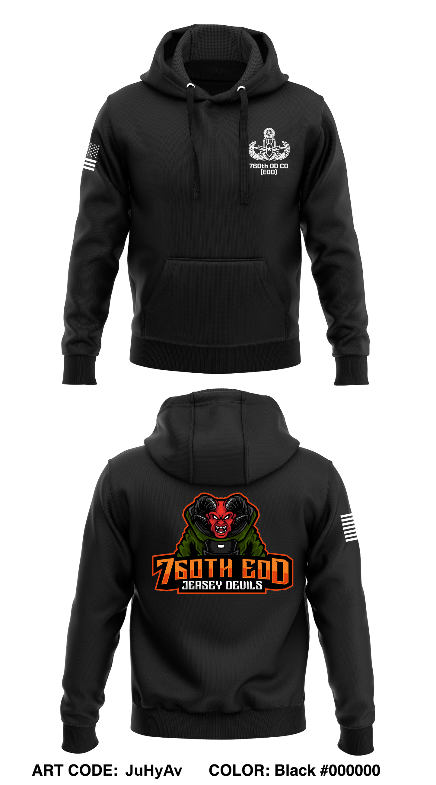 76TH EOD Core Men's Hooded Performance Sweatshirt - JuHyAv
