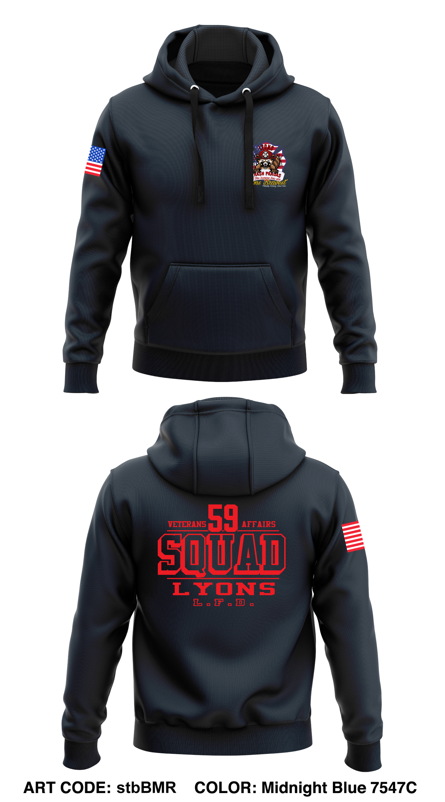 Lyons Fire Department Core Men's Hooded Performance Sweatshirt - stbBMR