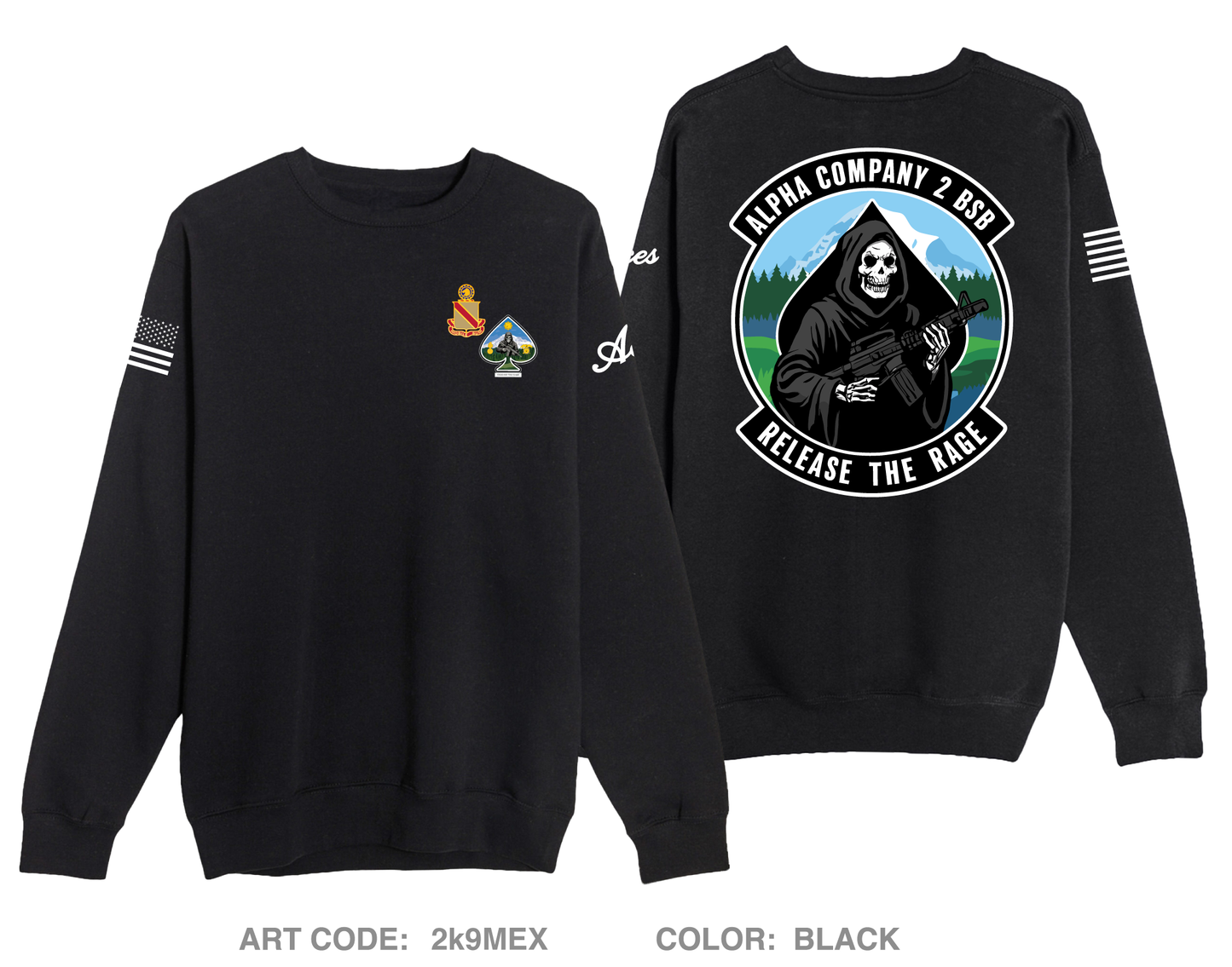 Alpha Company, 2D BSB Comfort Unisex Crewneck Sweatshirt - 2k9MEX