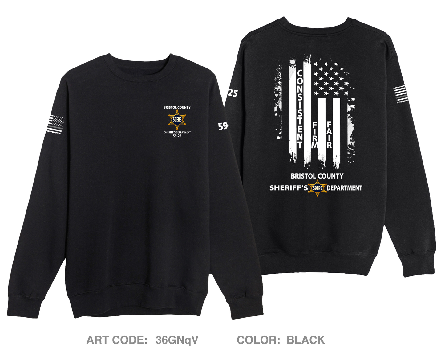 Bristol County Sheriff's Office Comfort Unisex Crewneck Sweatshirt - 36GNqV
