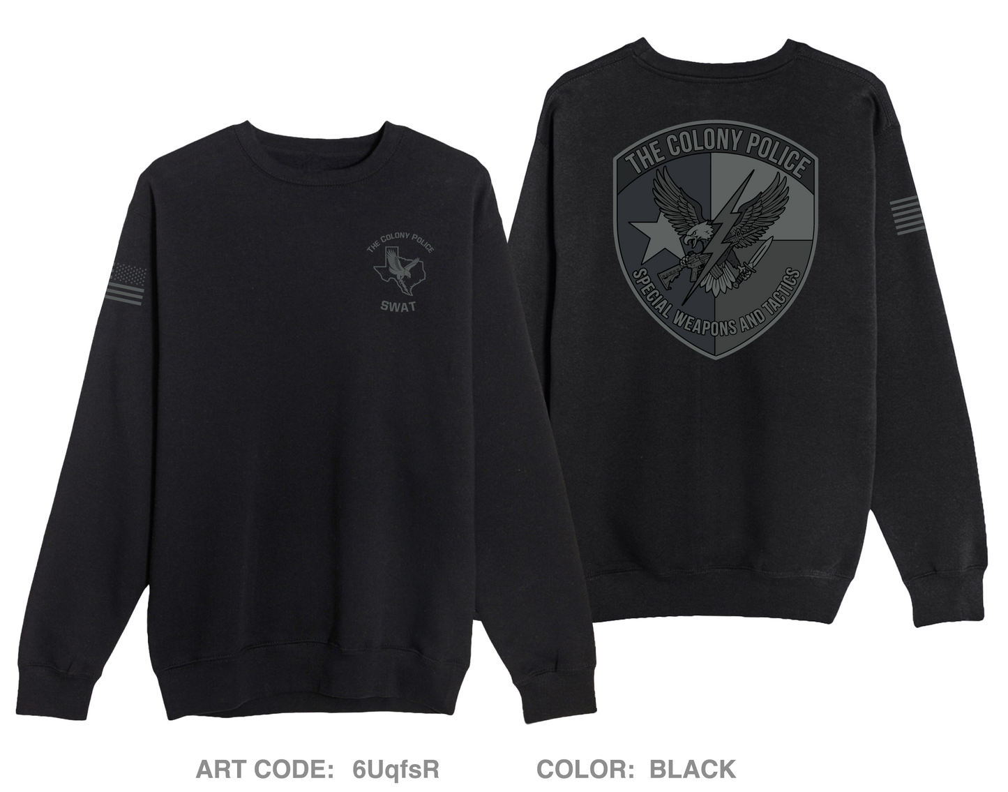The Colony Police Department SWAT Comfort Unisex Crewneck Sweatshirt - 6UqfsR