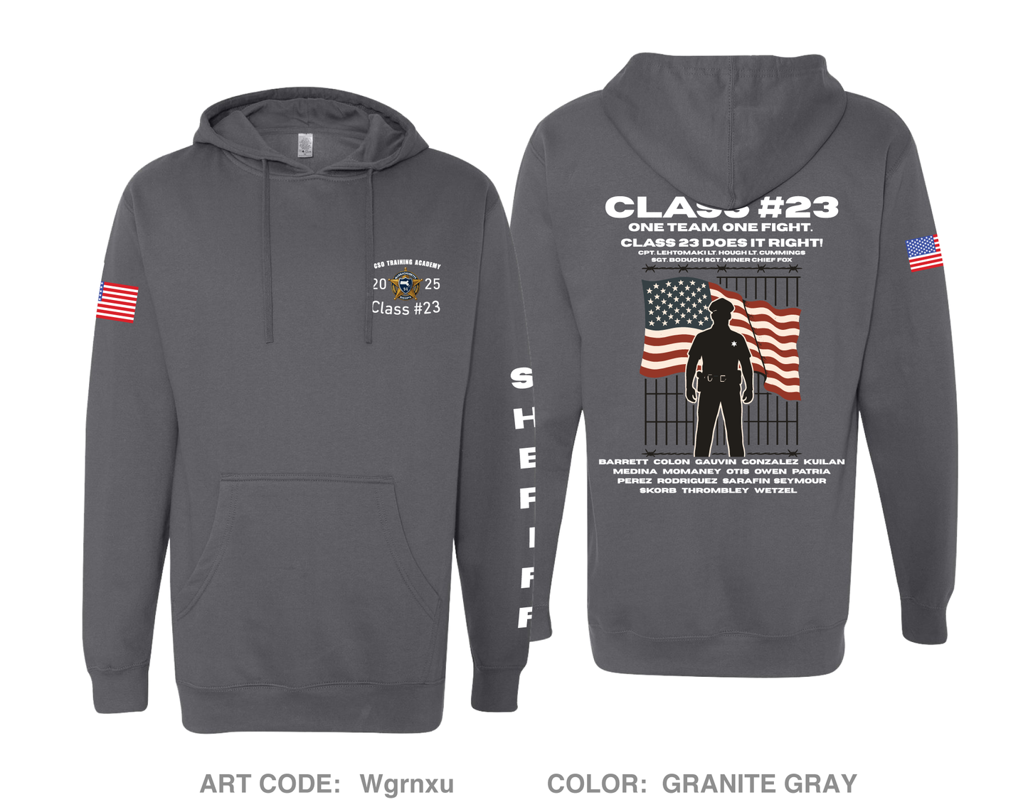 FCSO Training Academy Class #23 Comfort Unisex Hooded Sweatshirt - Wgrnxu