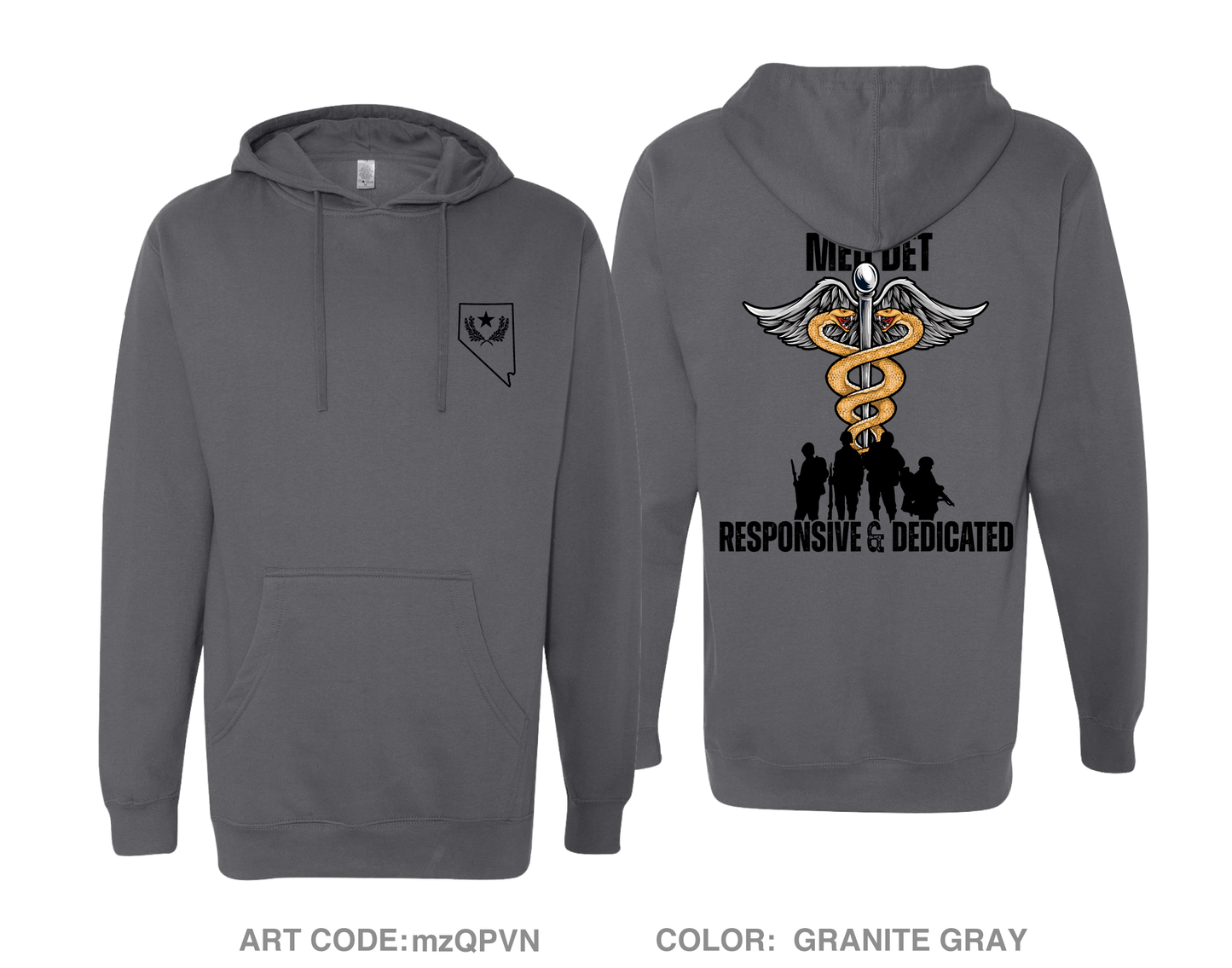 Nevada Army National Guard Medical Detachment Fundraising Collection Comfort Unisex Hooded Sweatshirt - mzQPVN
